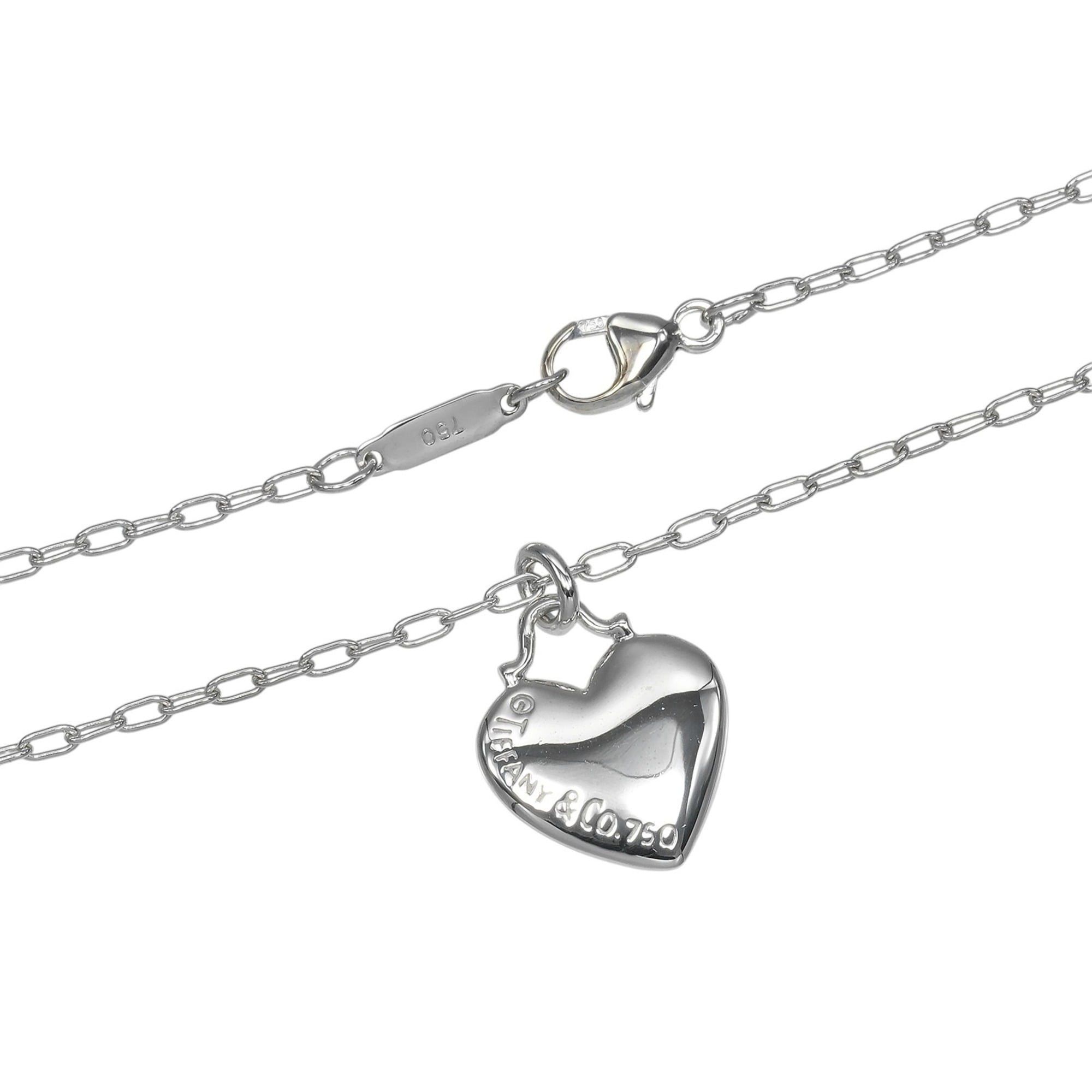 Tiffany & Co. Tiffany & Co. Sentimental Heart Necklace, 18K White Gold, Diamond, Approx. 6.24g. Size ONE SIZE - 5 Thumbnail