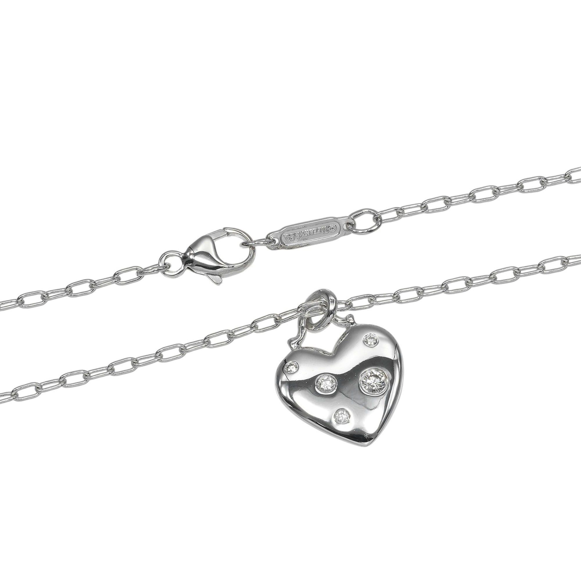 Tiffany & Co. Tiffany & Co. Sentimental Heart Necklace, 18K White Gold, Diamond, Approx. 6.24g. Size ONE SIZE - 6 Thumbnail