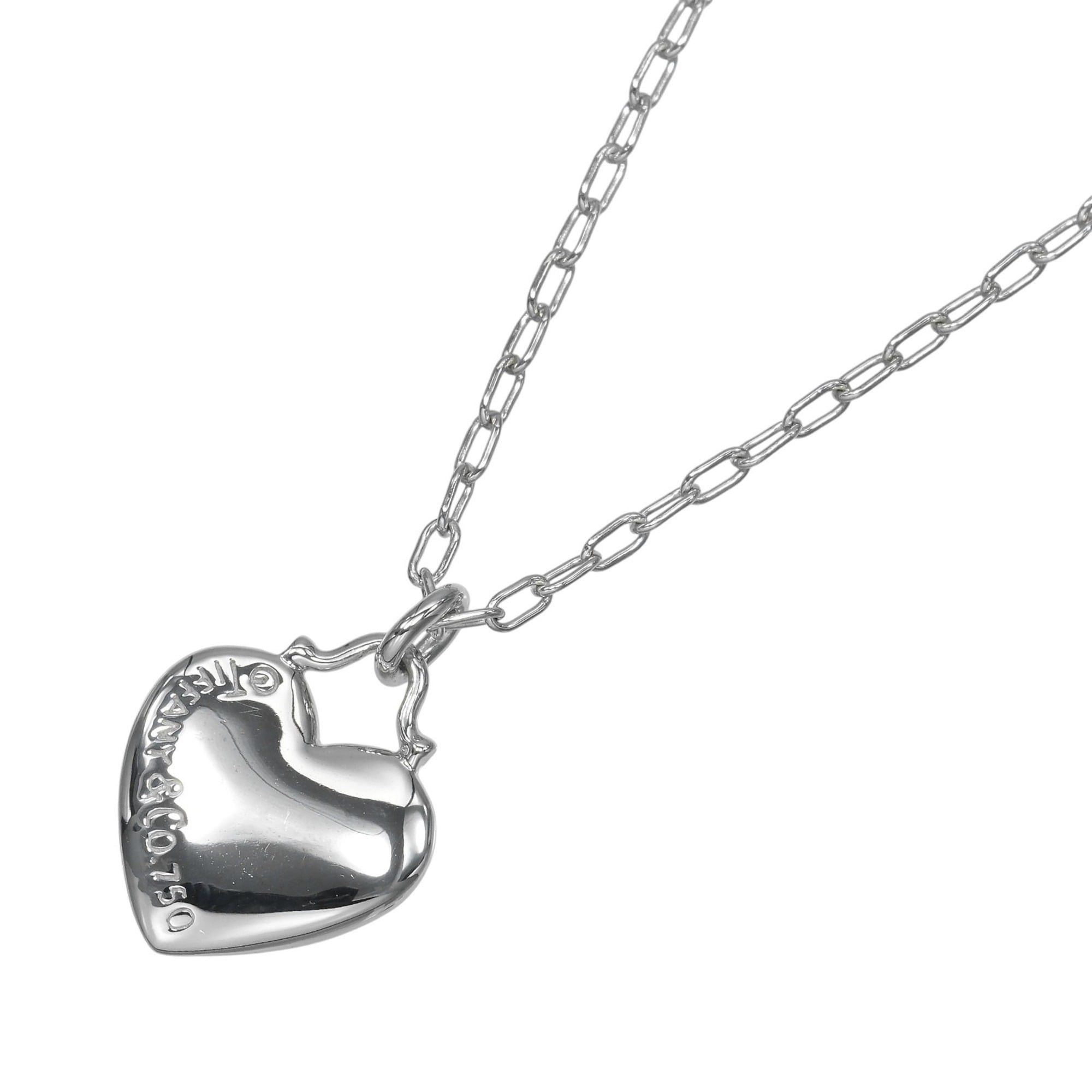 Tiffany & Co. Tiffany & Co. Sentimental Heart Necklace, 18K White Gold, Diamond, Approx. 6.24g. Size ONE SIZE - 3 Thumbnail