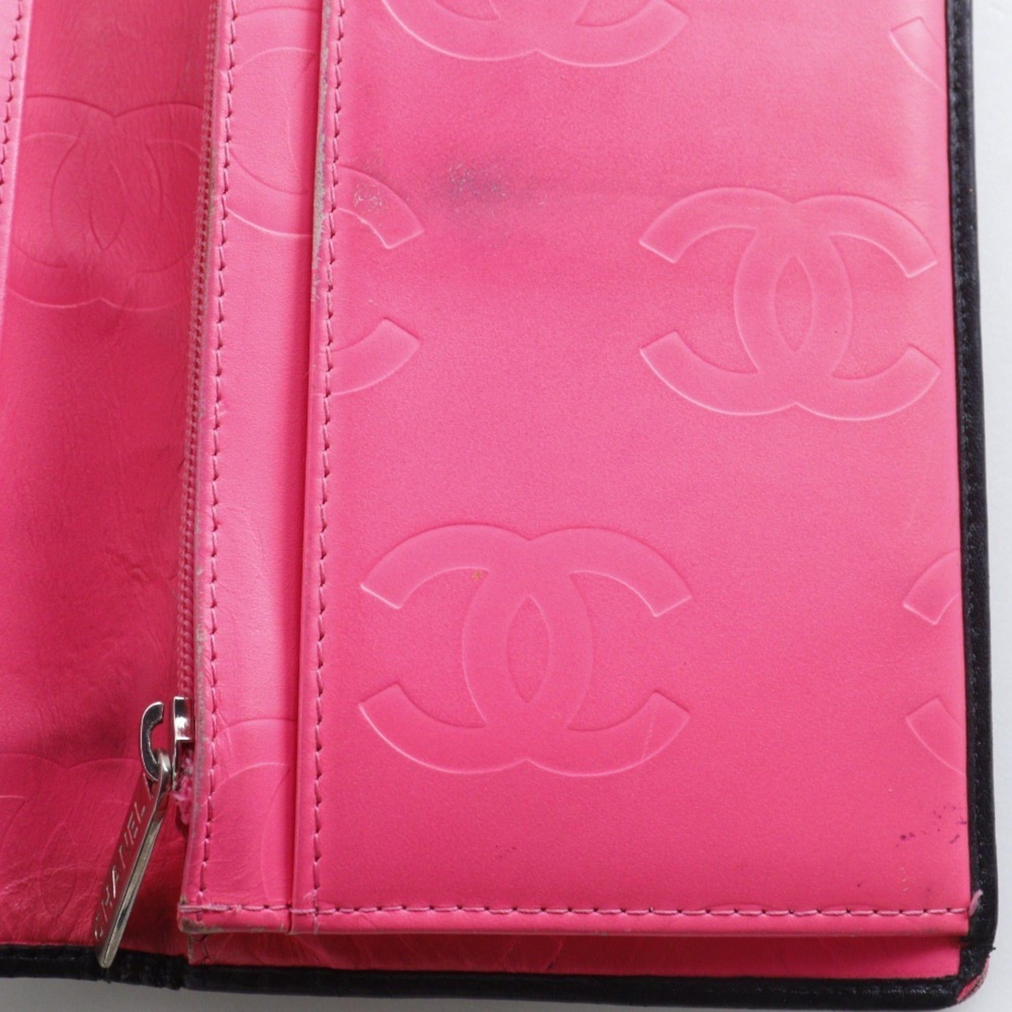 Chanel Chanel Cambon Line Bi-fold Long Wallet A26717 Calfskin Black Open line Women's Size ONE SIZE - 14 Thumbnail