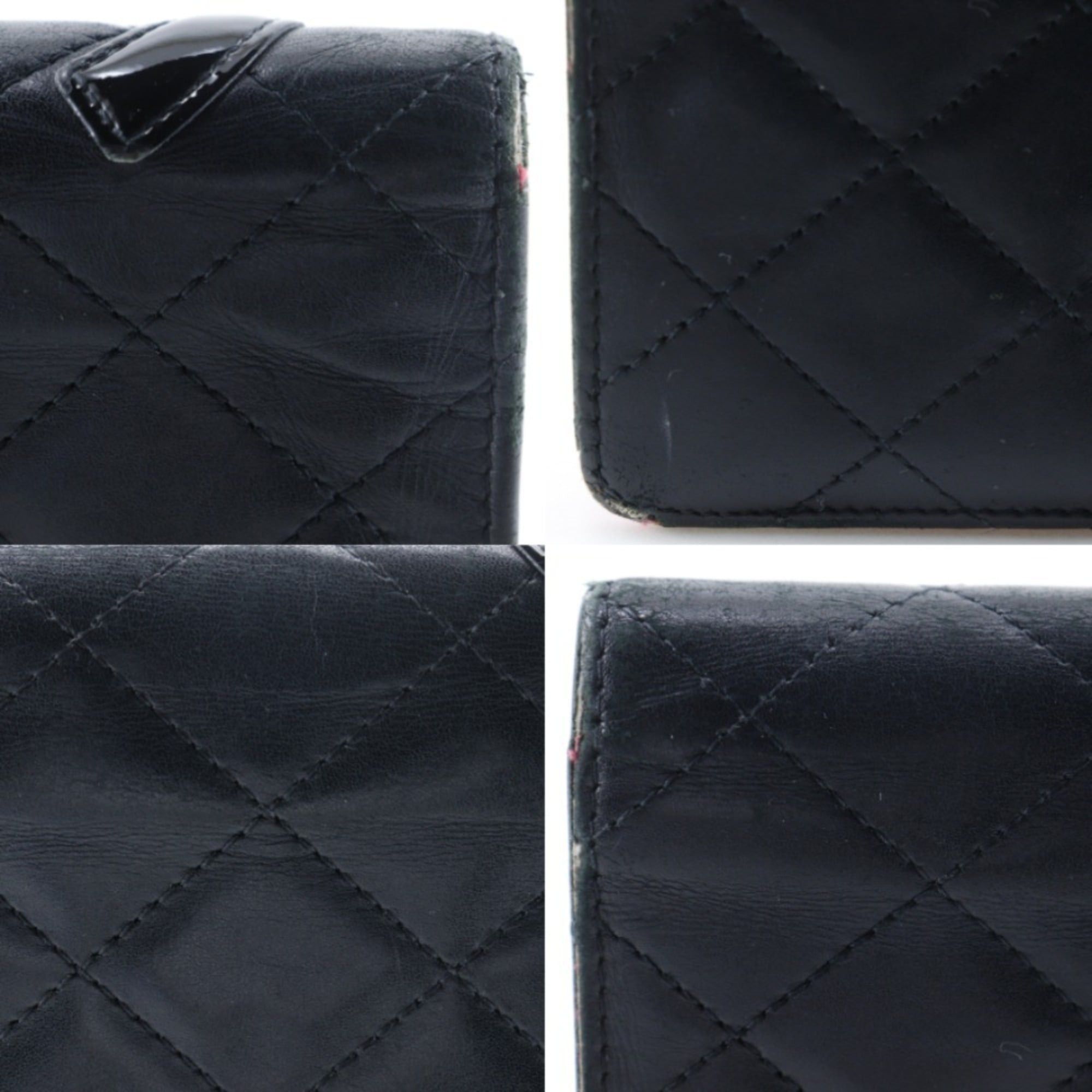 Chanel Chanel Cambon Line Bi-fold Long Wallet A26717 Calfskin Black Open line Women's Size ONE SIZE - 18 Thumbnail