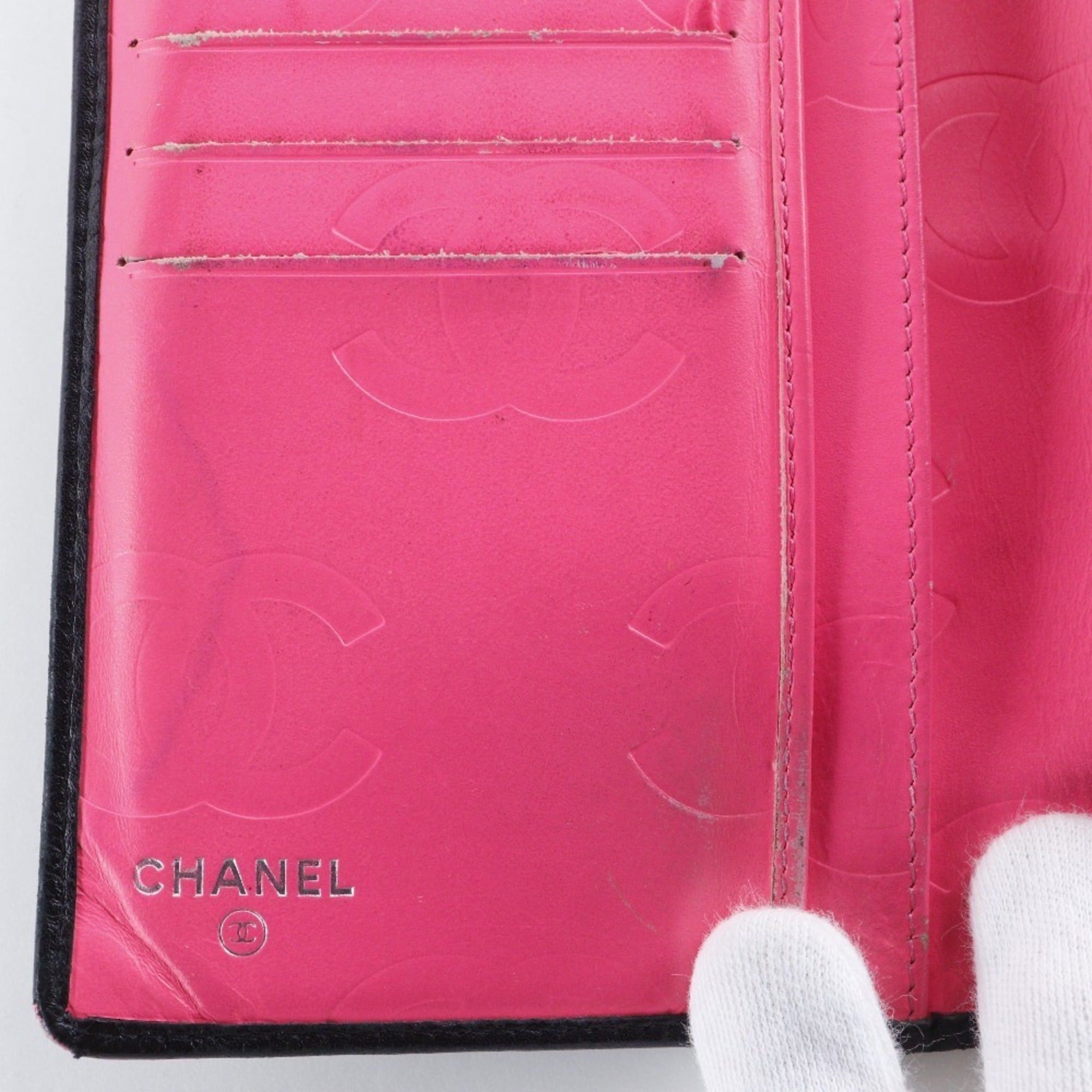 Chanel Chanel Cambon Line Bi-fold Long Wallet A26717 Calfskin Black Open line Women's Size ONE SIZE - 13 Thumbnail