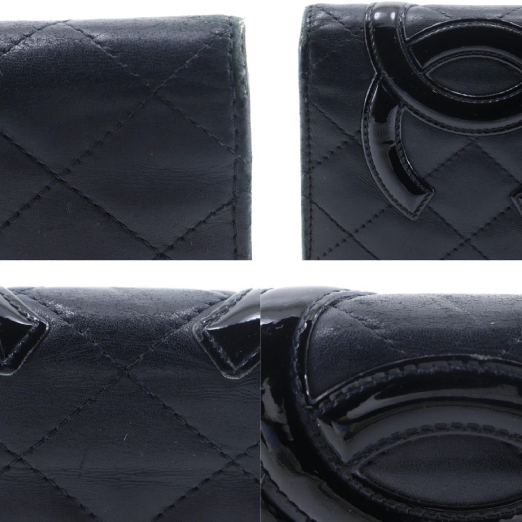 Chanel Chanel Cambon Line Bi-fold Long Wallet A26717 Calfskin Black Open line Women's Size ONE SIZE - 17 Thumbnail