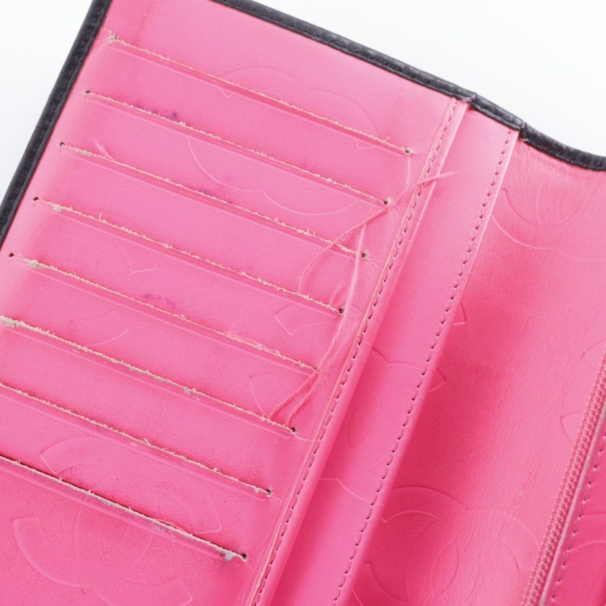 Chanel Chanel Cambon Line Bi-fold Long Wallet A26717 Calfskin Black Open line Women's Size ONE SIZE - 11 Thumbnail