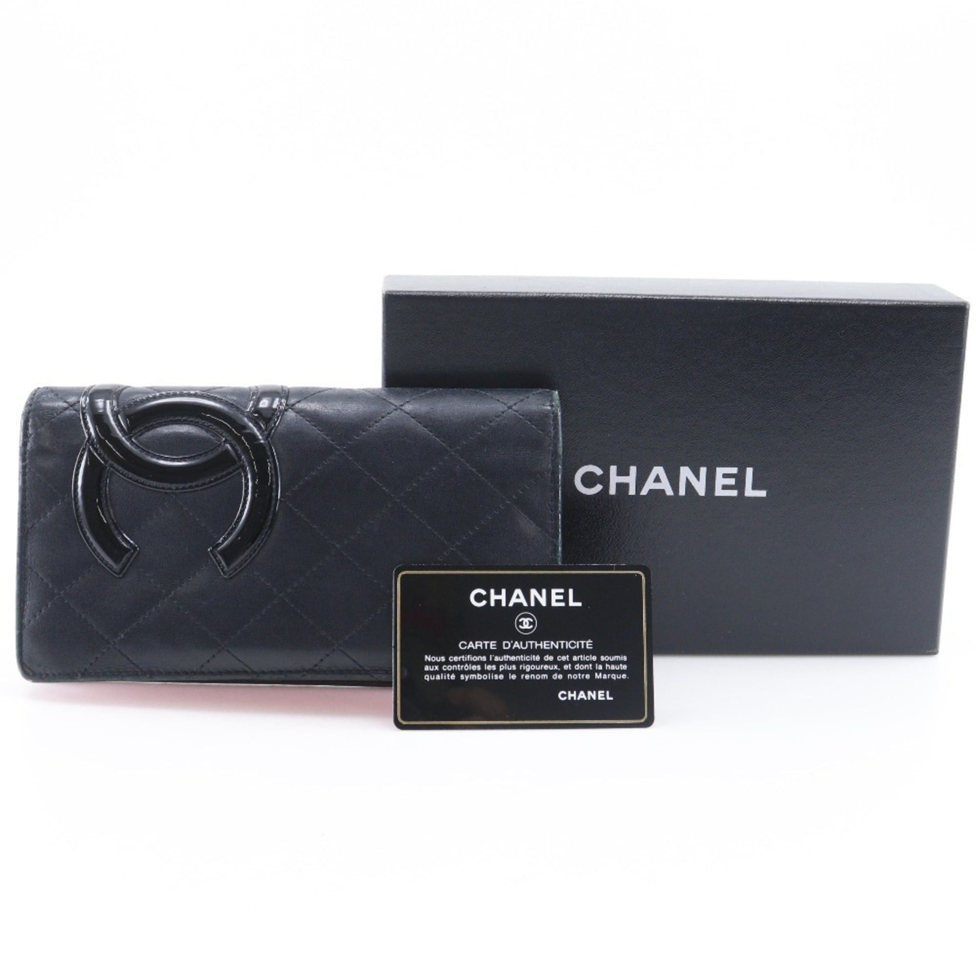 Chanel Chanel Cambon Line Bi-fold Long Wallet A26717 Calfskin Black Open line Women's Size ONE SIZE - 19 Thumbnail