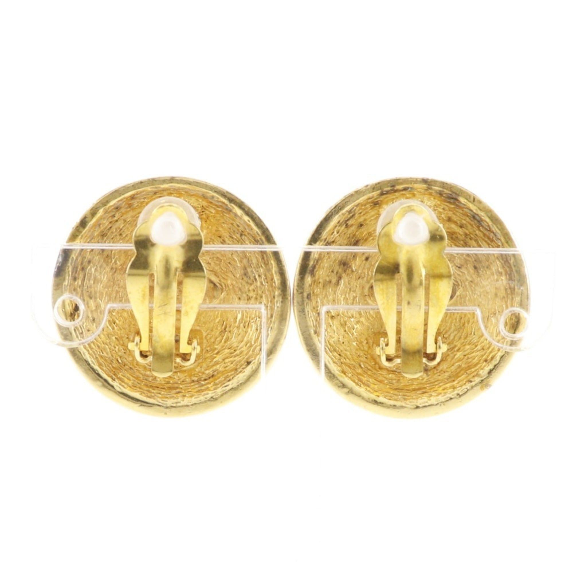 Chanel Chanel Coco Mark Earrings, Matelassé, Gold Plated, Approx. 28g, Women's. Size ONE SIZE - 3 Thumbnail