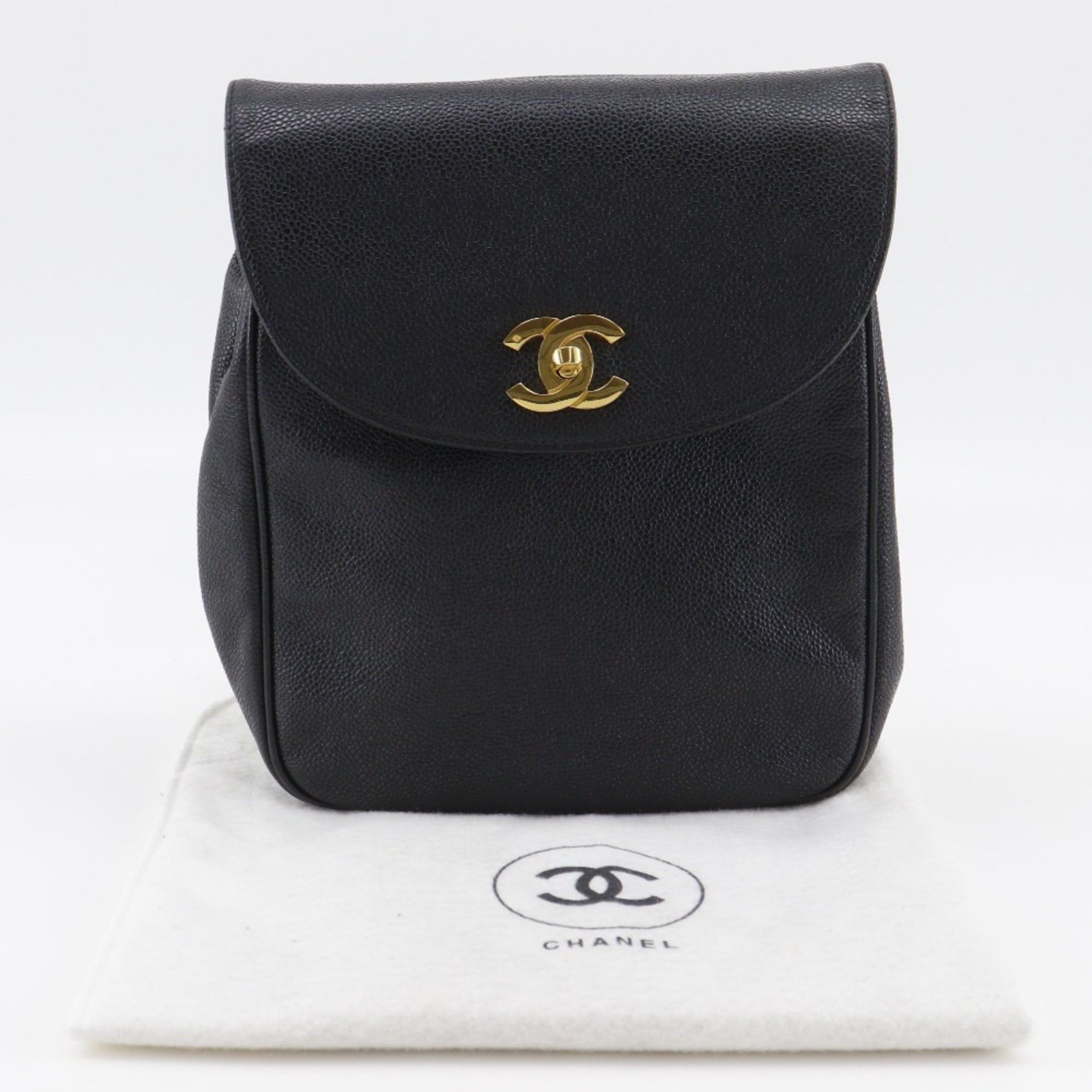 Chanel Chanel Coco Mark Backpack/Daypack, Chain Backpack, Caviar Leather, Black, A5 Size, Turn-Lock, Women's. Size ONE SIZE - 18 Thumbnail