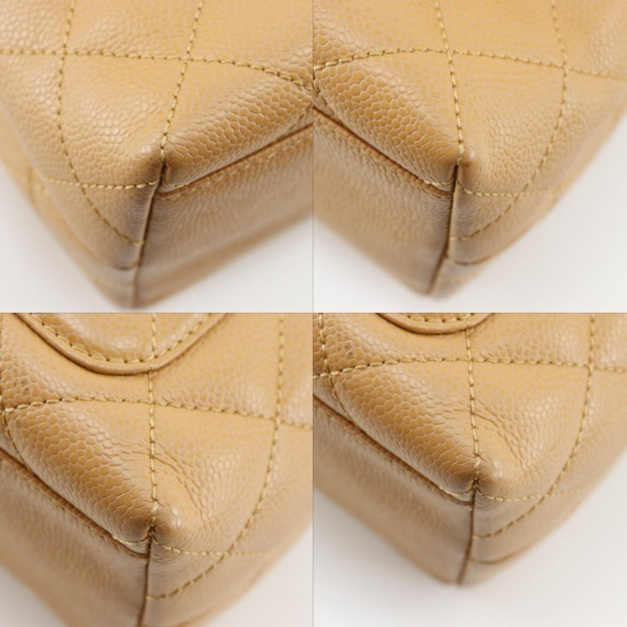 Chanel Chanel Matelassé Top Handle Bag, A12397, Caviar Leather, Beige, A5 size, Turnlock, Women's. Size ONE SIZE - 4 Thumbnail