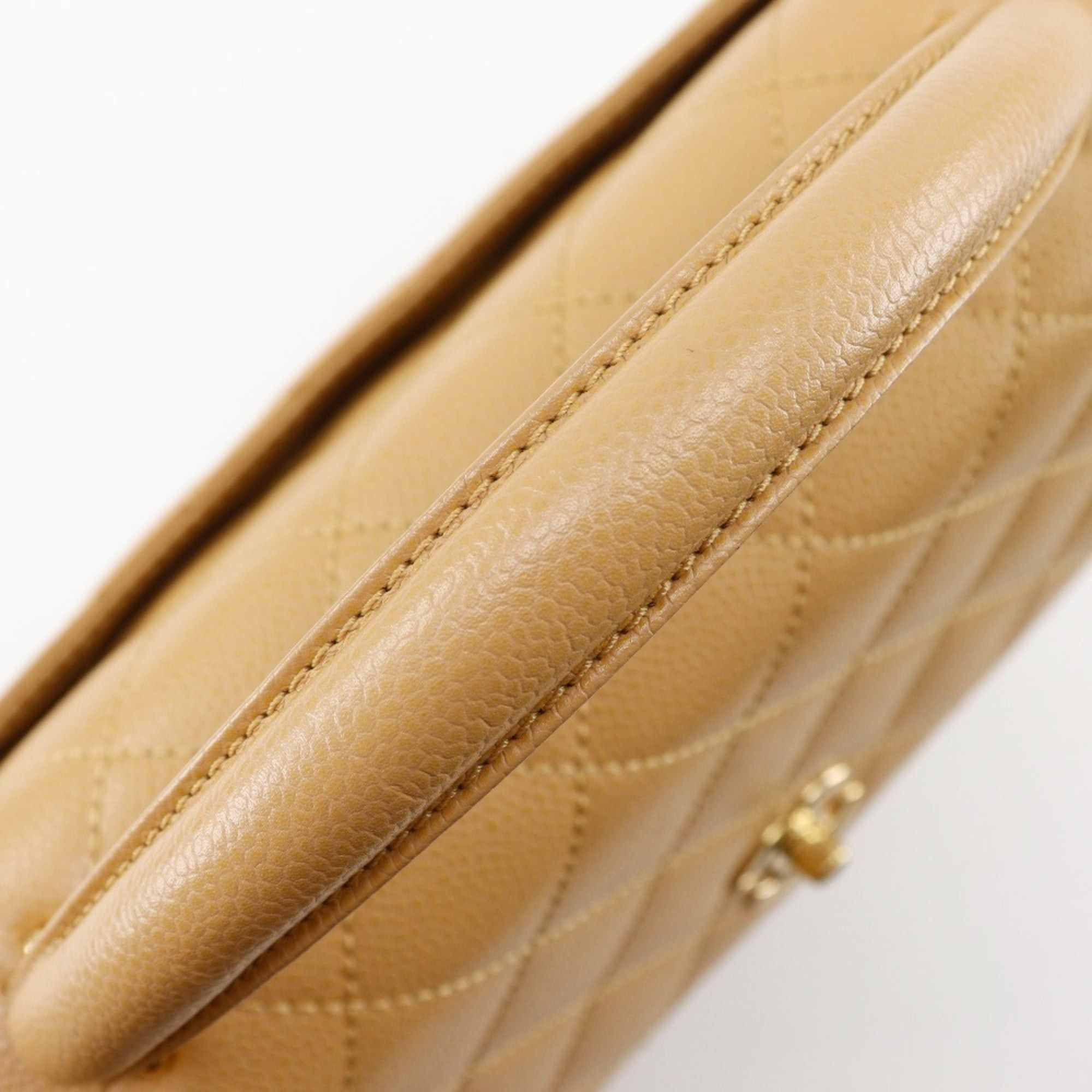 Chanel Chanel Matelassé Top Handle Bag, A12397, Caviar Leather, Beige, A5 size, Turnlock, Women's. Size ONE SIZE - 5 Thumbnail