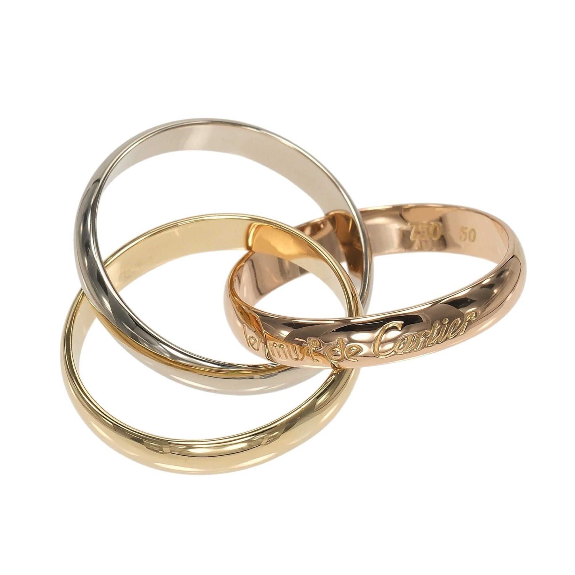 Cartier Cartier Trinity Ring, Size 10, 3.5mm Band, 18K Gold (YG, PG, WG), Approx. 7.27g Size ONE SIZE - 5 Thumbnail