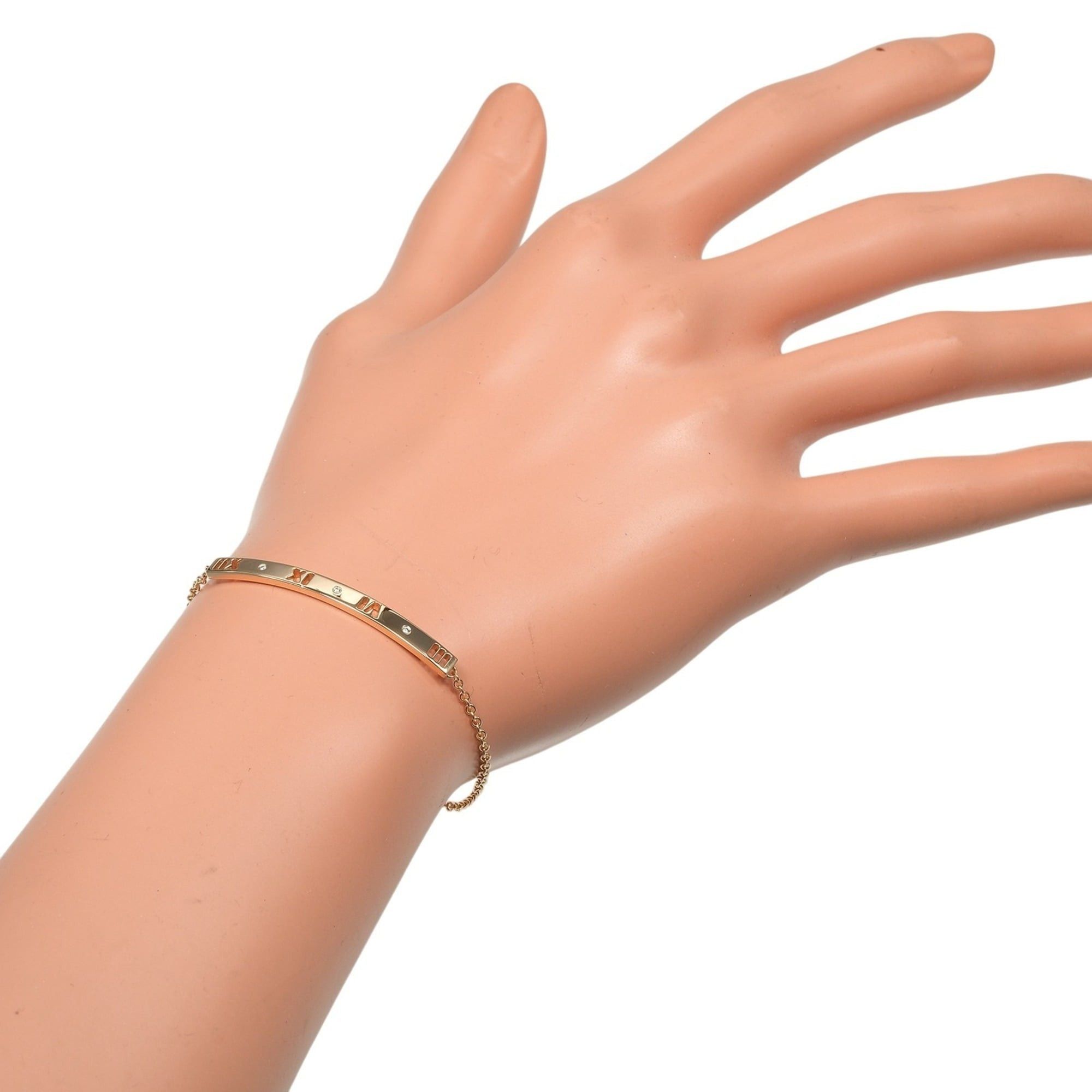 Tiffany & Co. Tiffany & Co. Atlas Bar Bracelet, 18K Pink Gold with Diamonds, Approx. 4g. Size ONE SIZE - 2 Thumbnail