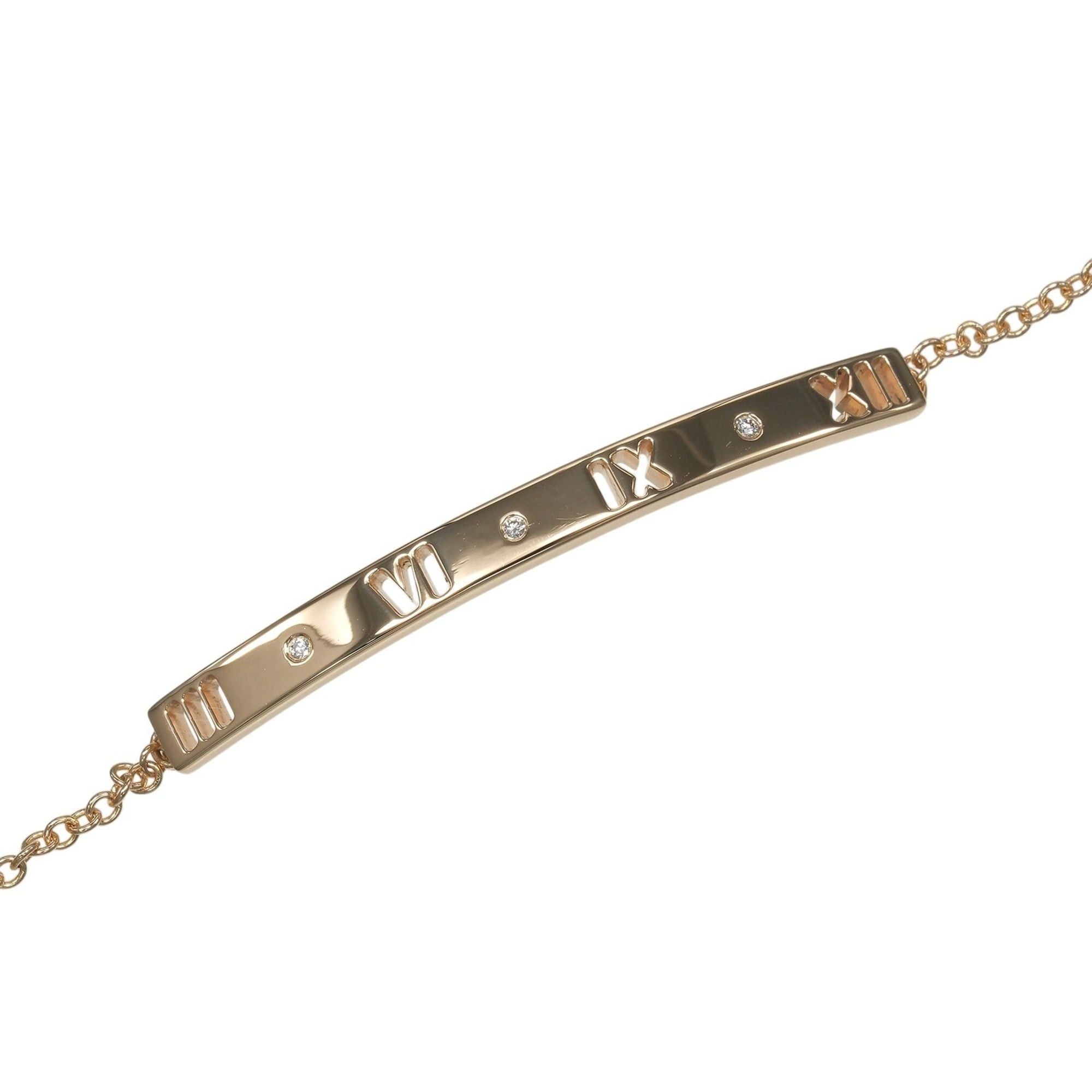 Tiffany & Co. Tiffany & Co. Atlas Bar Bracelet, 18K Pink Gold with Diamonds, Approx. 4g. Size ONE SIZE - 4 Thumbnail