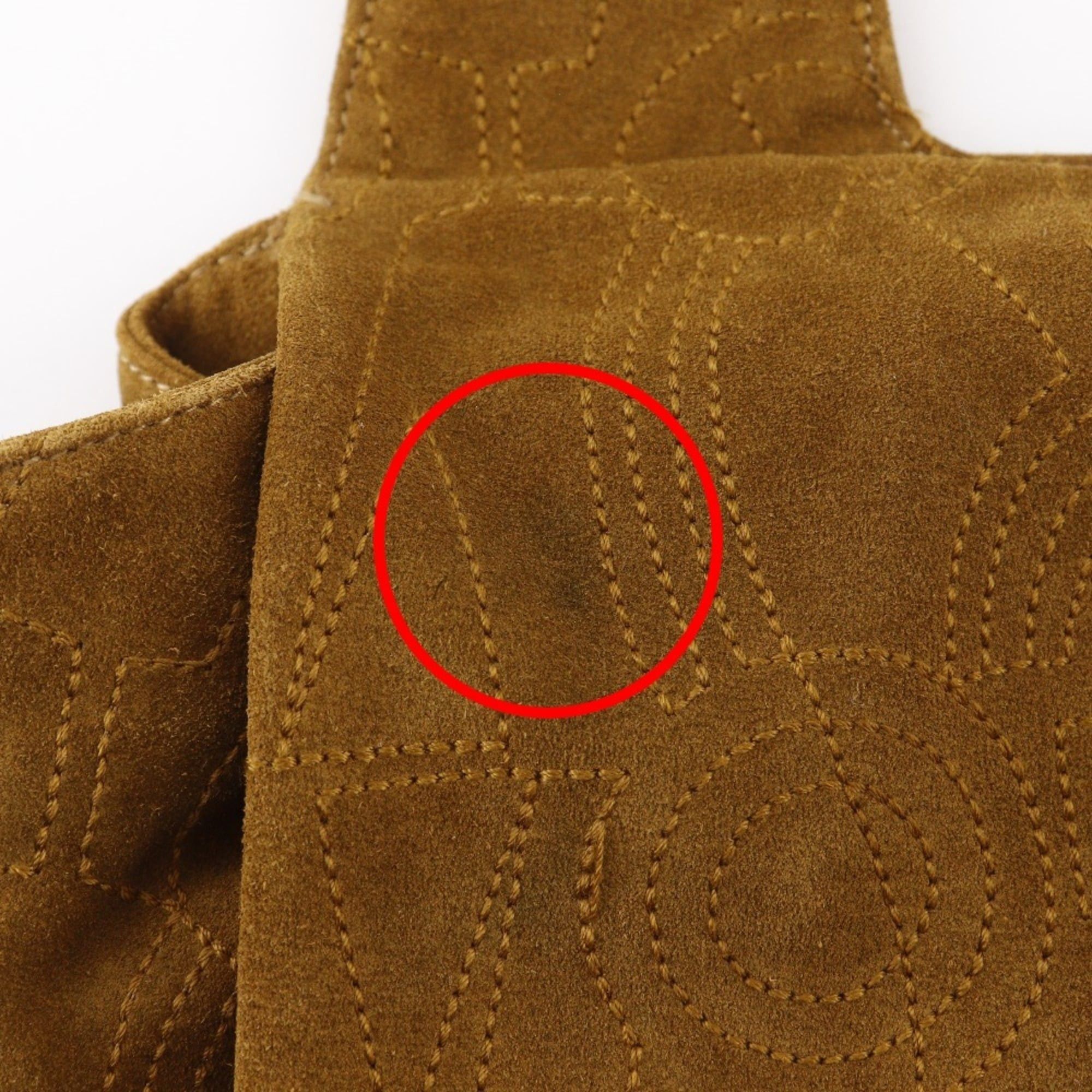 Salvatore Ferragamo Salvatore Ferragamo Stitch Design Shoulder Bag BZ-21 5695 Suede Camel A5 Magnetic Closure design Women's Size ONE SIZE - 9 Thumbnail
