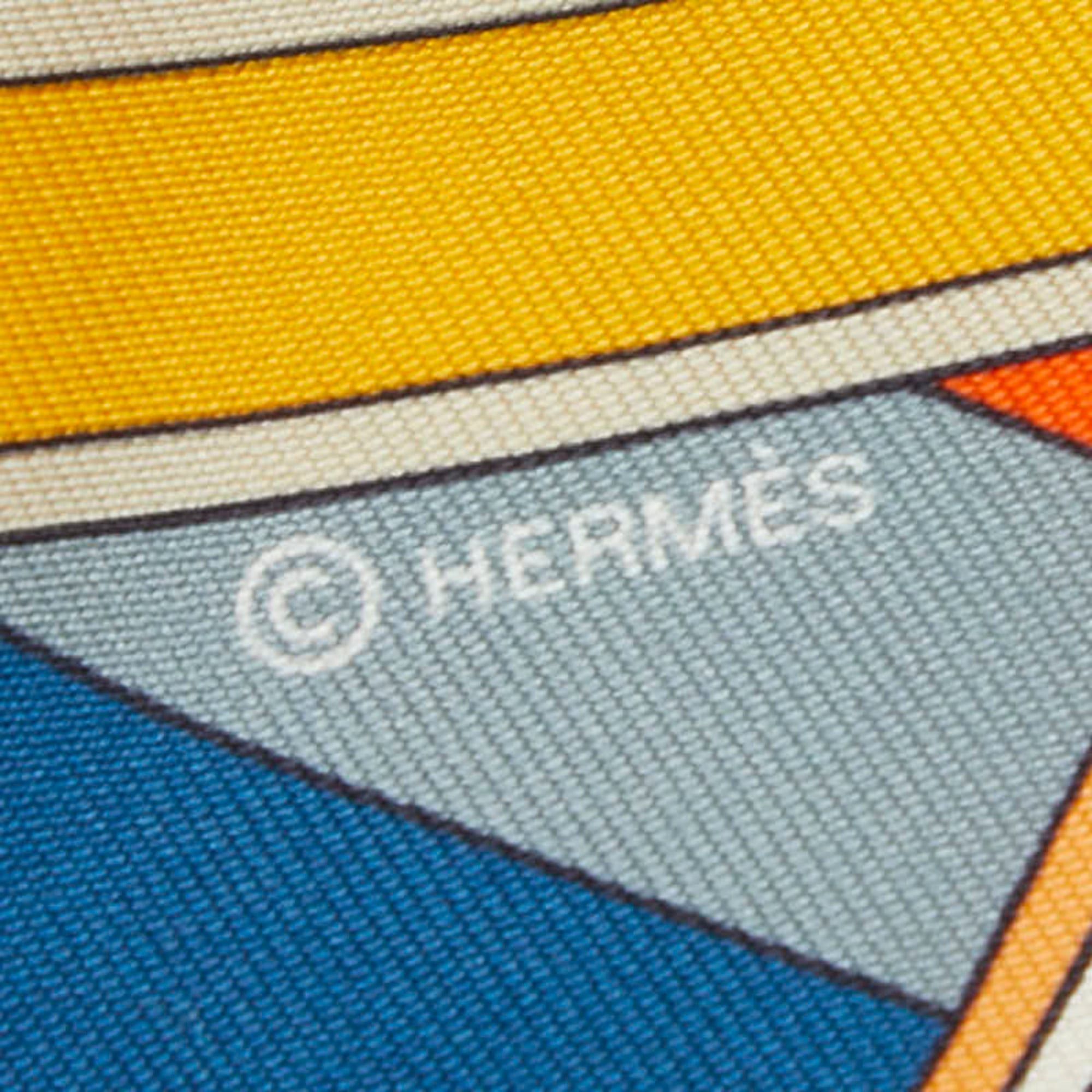 Hermes Hermes Twilly SANGLES EN ZIGZAG (Zigzag Scarf) Muffler, Beige Multicolor, Women's HERMES Size ONE SIZE - 7 Thumbnail