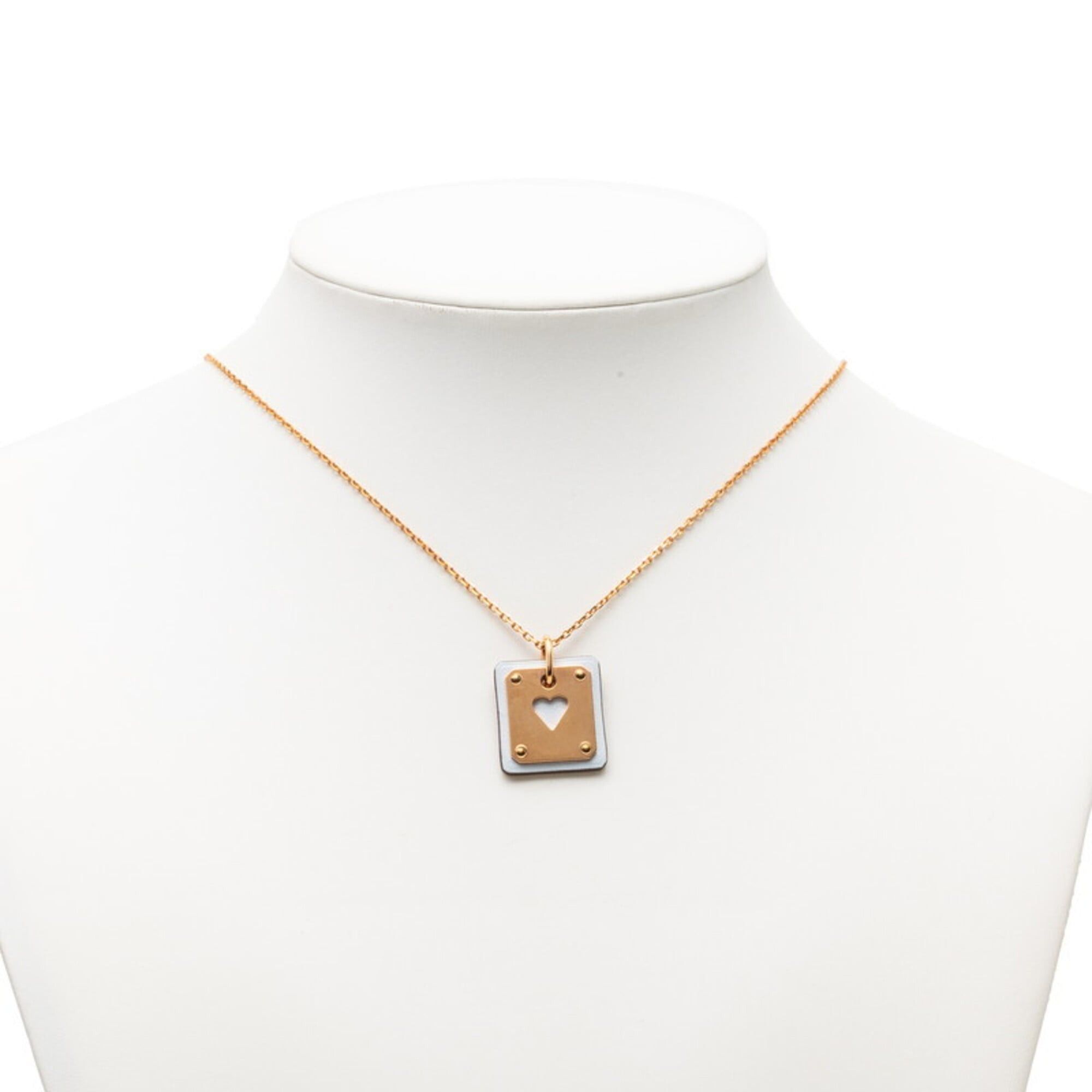 Hermes Hermes As de Coeur PM Necklace, Gold Multicolor Plated, Veau Swift Leather, Women's Size ONE SIZE - 6 Thumbnail