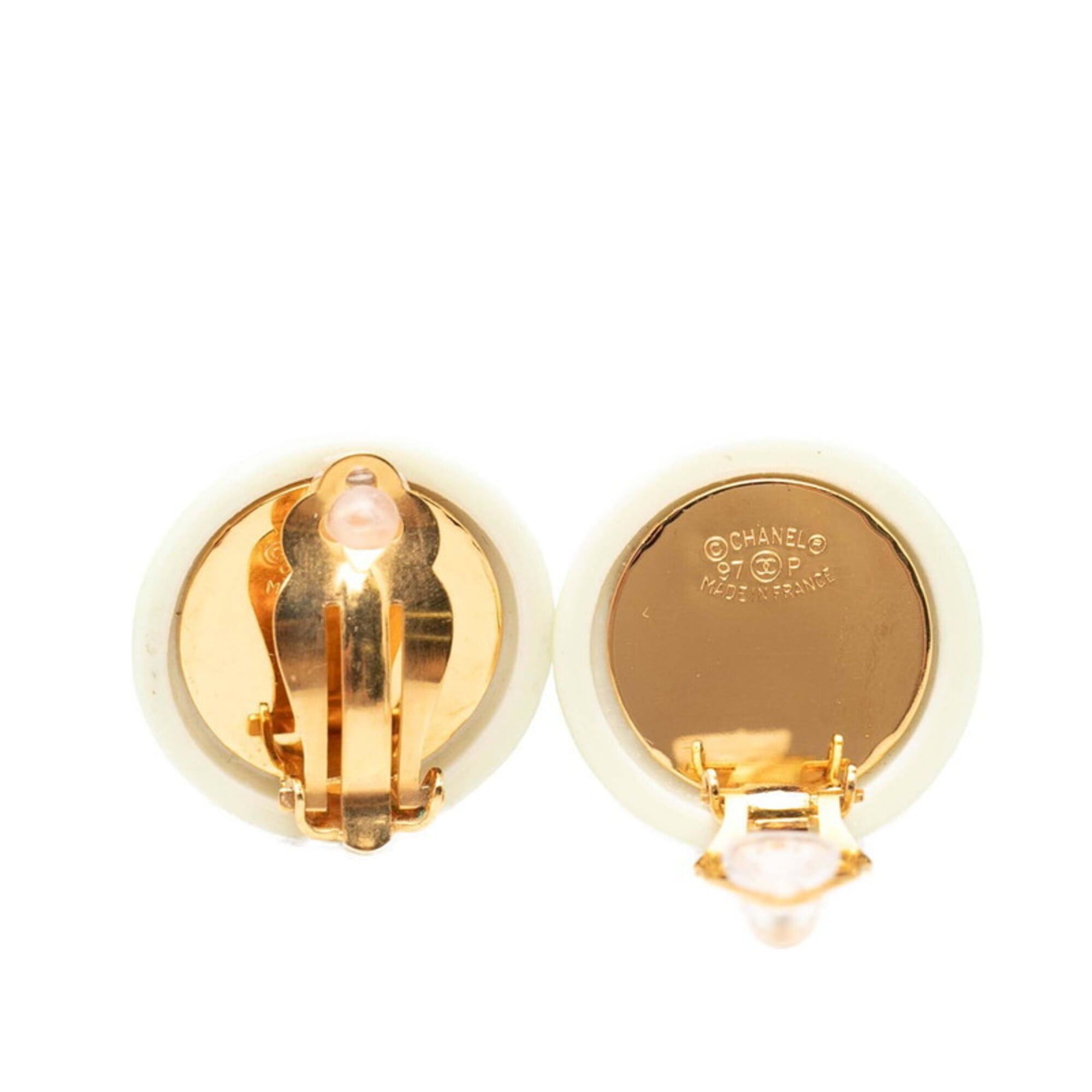 Chanel Chanel Coco Mark Vintage Earrings 97P Gold Green Plated Women's CHANEL Size ONE SIZE - 3 Thumbnail