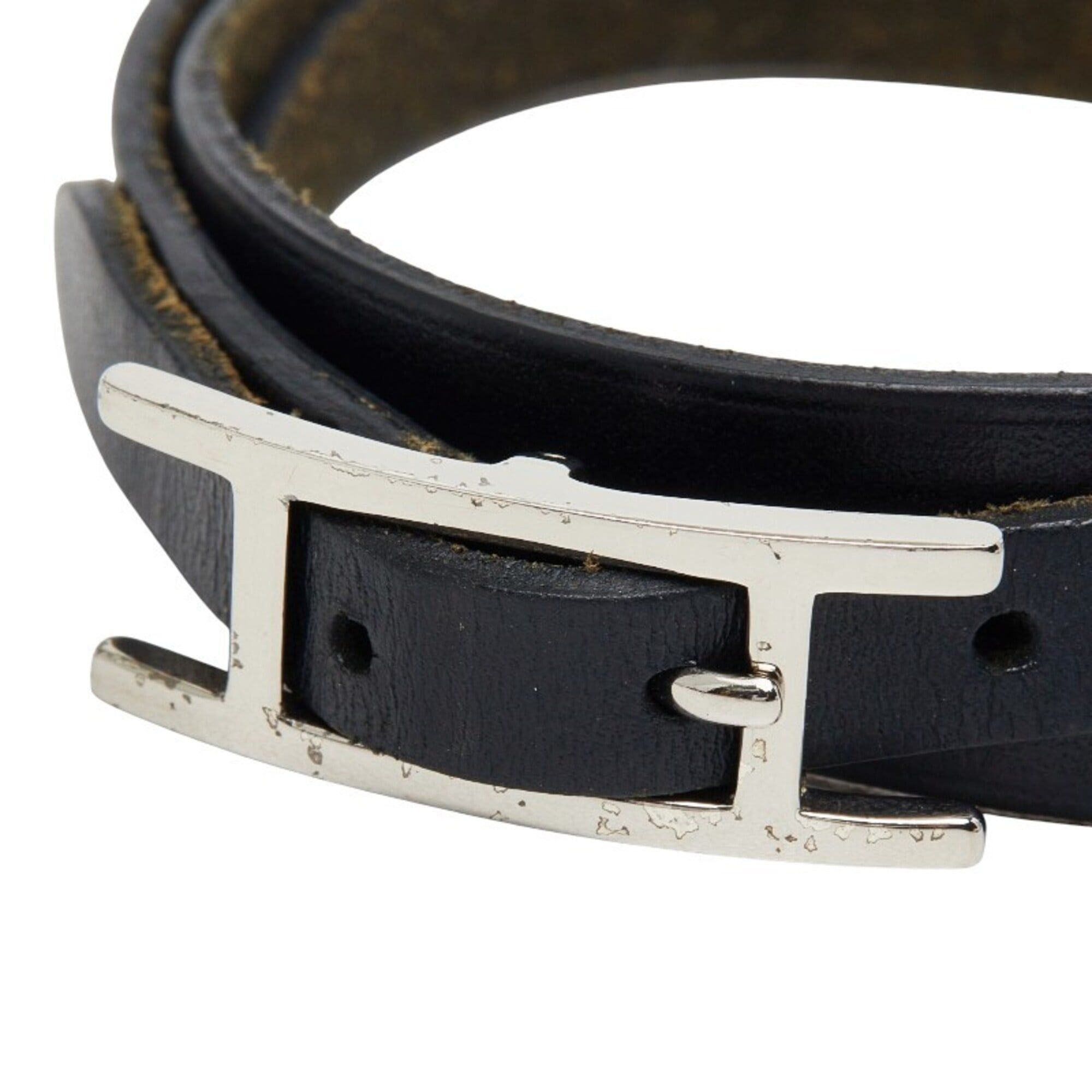 Hermes Hermes Api 3 Long Bracelet, Triple Strand, Black Leather, Women's Size ONE SIZE - 3 Thumbnail