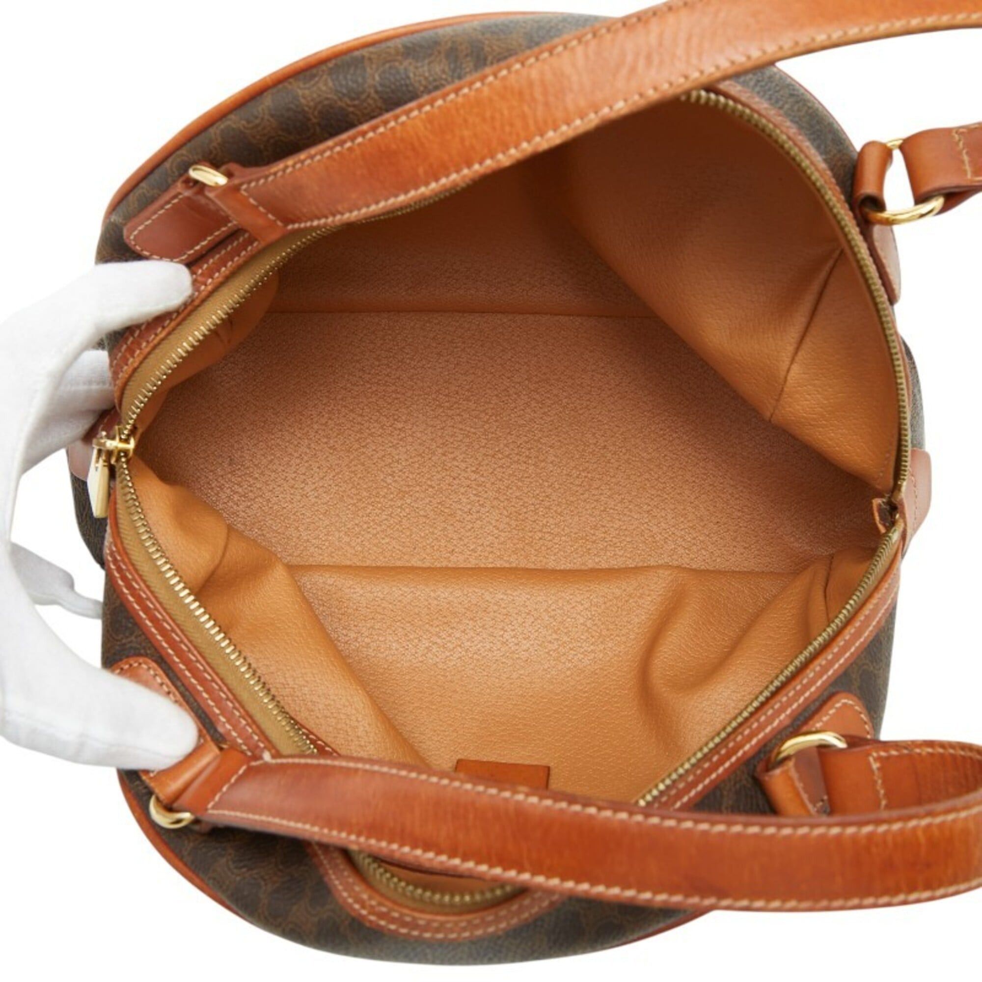 Celine Celine Macadam Handbag, Brown Leather, Women's CELINE Size ONE SIZE - 10 Thumbnail