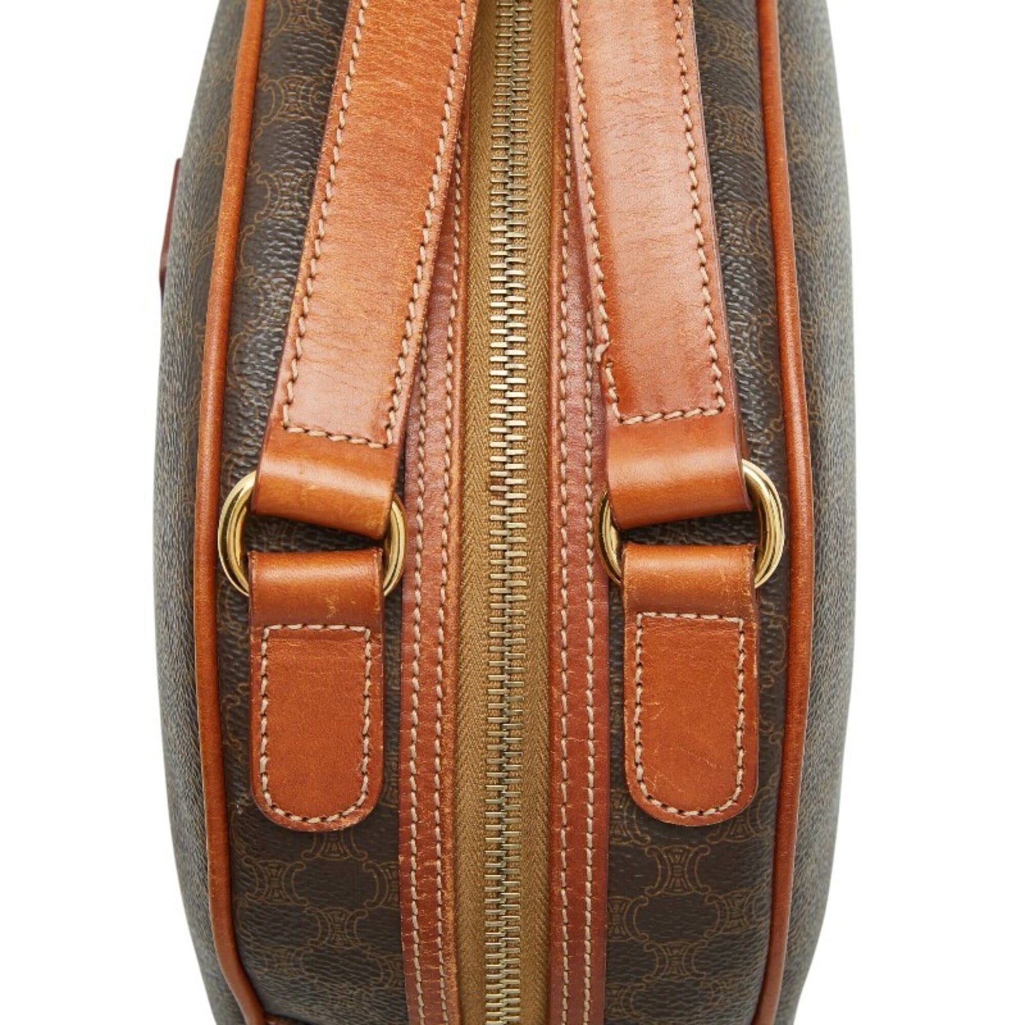 Celine Celine Macadam Handbag, Brown Leather, Women's CELINE Size ONE SIZE - 9 Thumbnail
