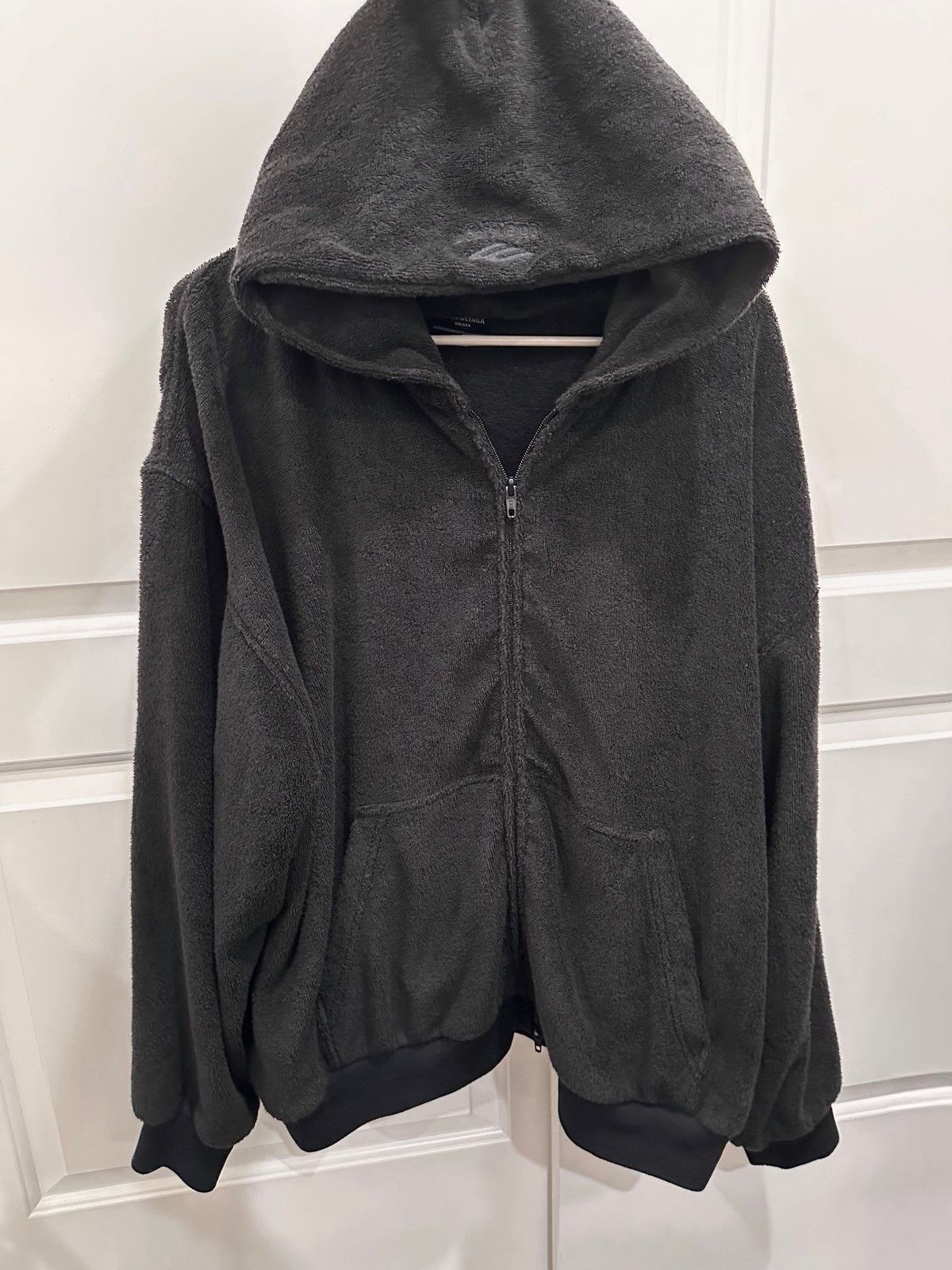 Balenciaga towel terry cloth 3b logo zip up hoodie Size US XXL / EU 58 / 5 - 2 Thumbnail