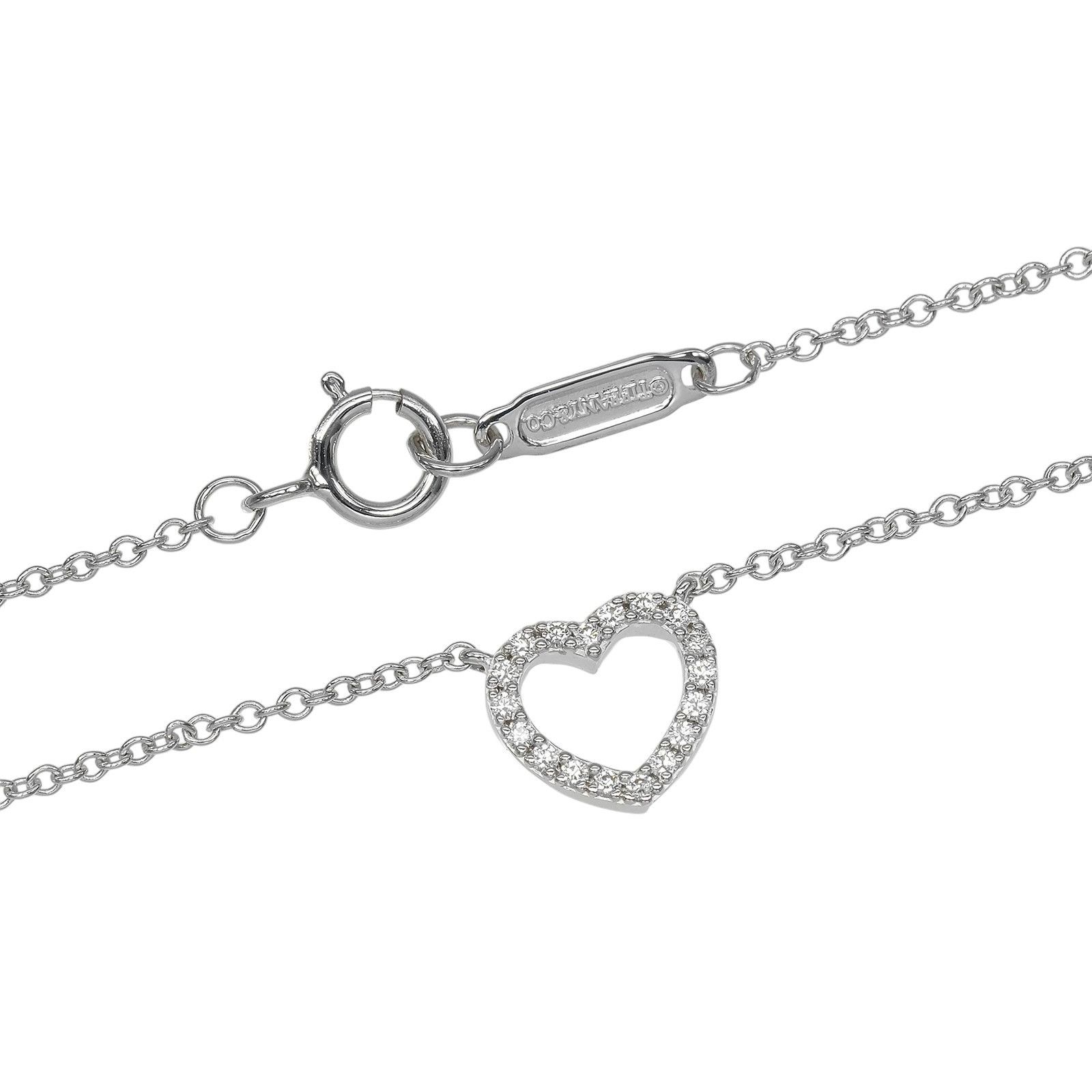 Tiffany & Co. Tiffany & Co. TIFFANY&Co. Metro Heart Au750 White Gold Diamond Necklace Precious Metal Necklace DUTY FREE for USA Size ONE SIZE - 5 Thumbnail