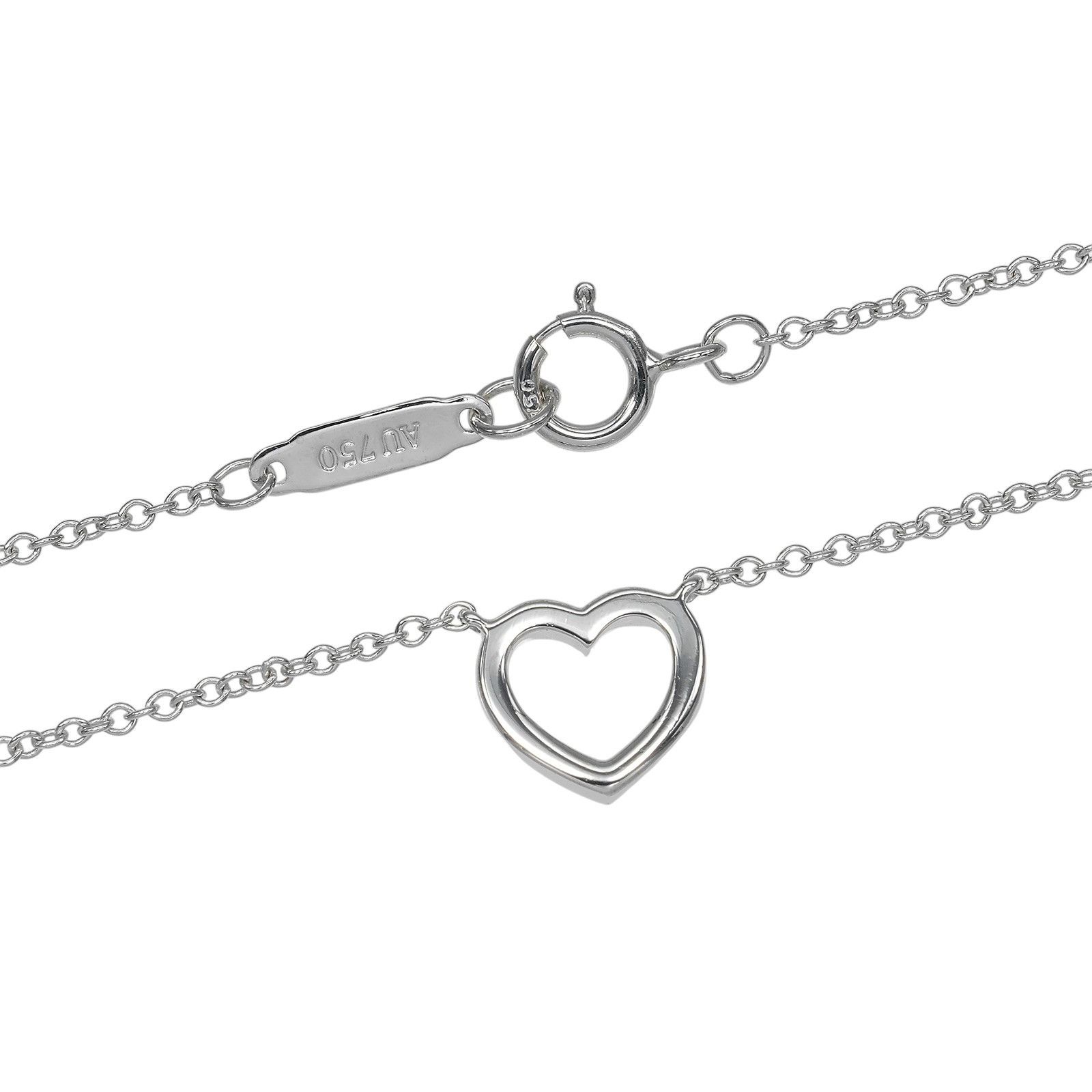 Tiffany & Co. Tiffany & Co. TIFFANY&Co. Metro Heart Au750 White Gold Diamond Necklace Precious Metal Necklace DUTY FREE for USA Size ONE SIZE - 6 Thumbnail