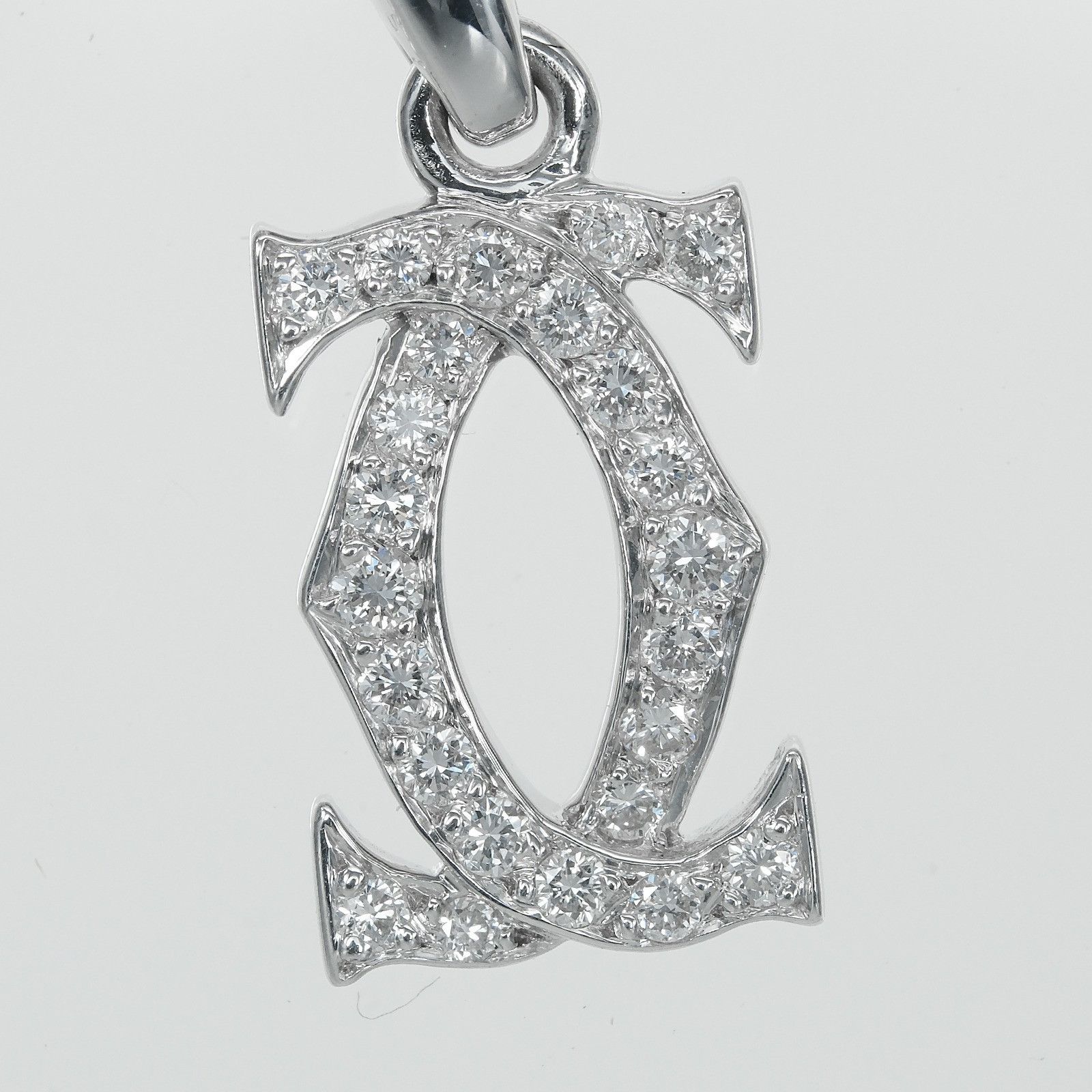 Cartier Cartier Cartier 2C Charm Au750 White Gold Diamond Pendant Precious Metal Pendant DUTY FREE for USA Size ONE SIZE - 3 Thumbnail