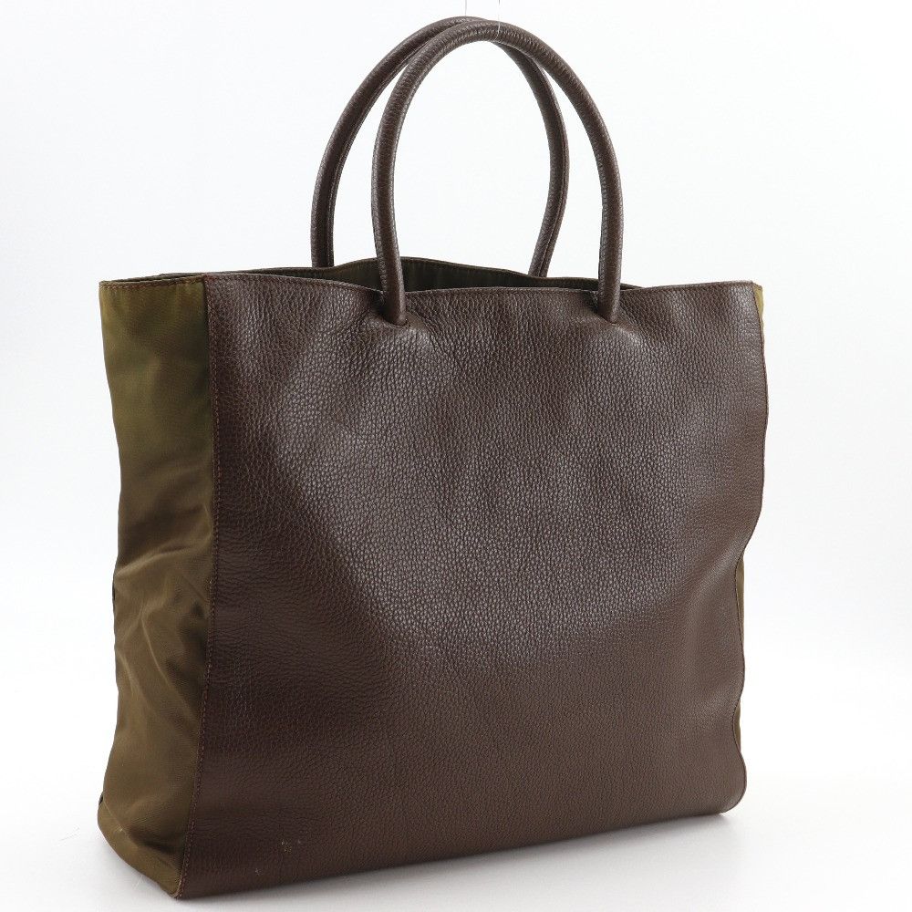Prada Prada Prada Calf Nylon Tote Bag Leather Tote Bag DUTY FREE for USA Size ONE SIZE - 3 Thumbnail
