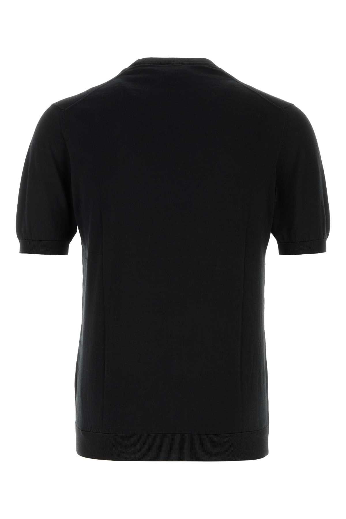 Fedeli Black Cotton Sweater Size US XXL / EU 58 / 5 - 2 Thumbnail