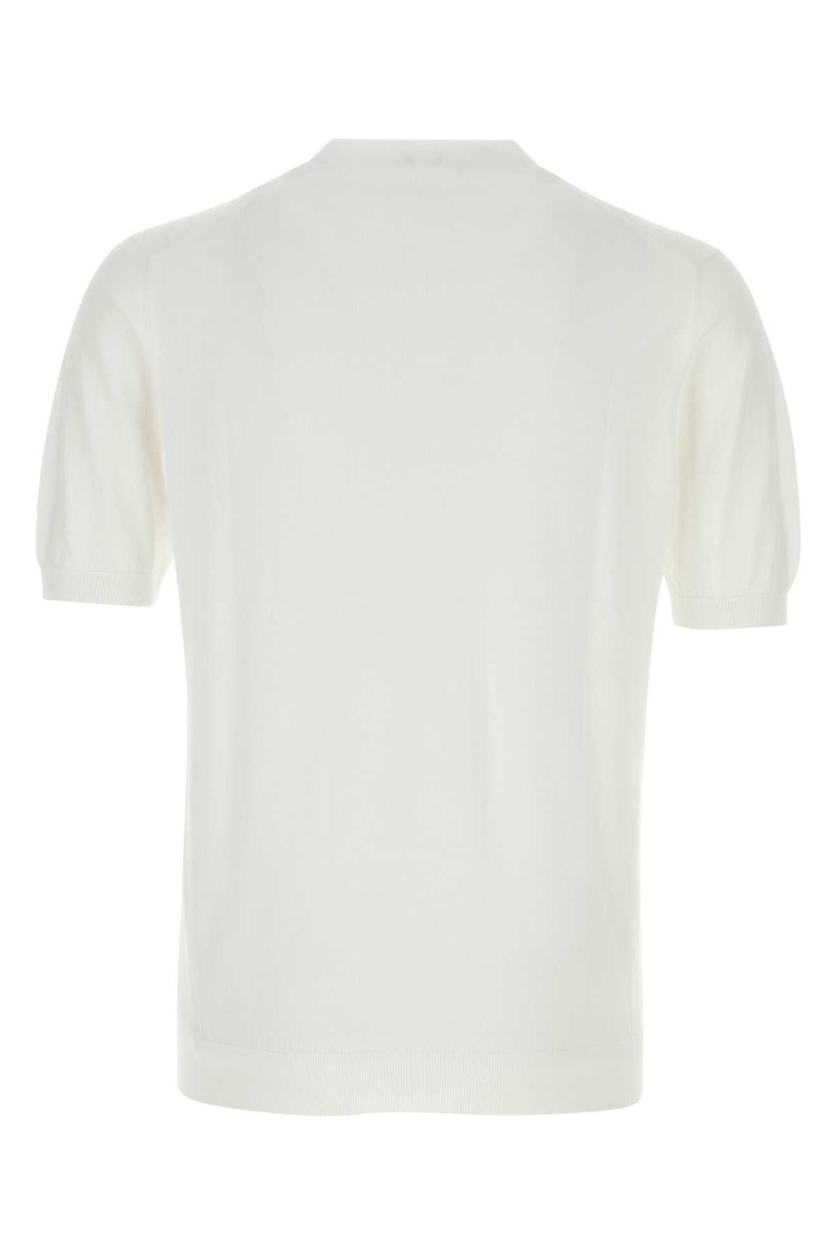 Fedeli White Cotton Sweater Size US XL / EU 56 / 4 - 2 Thumbnail