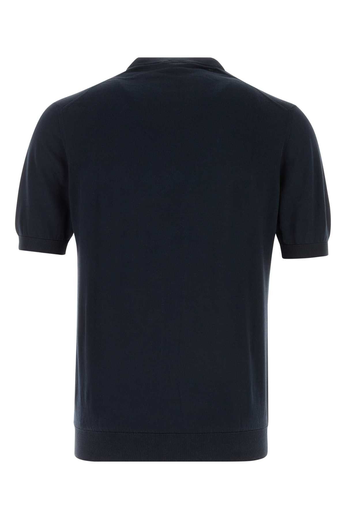 Fedeli Navy Blue Cotton Sweater Size US XXL / EU 58 / 5 - 2 Thumbnail
