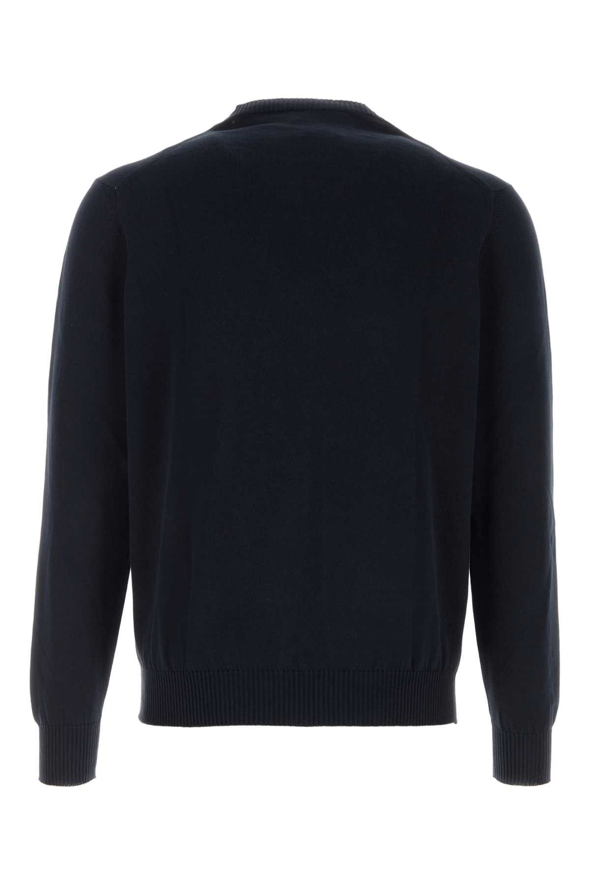 Fedeli Navy Blue Cotton Sweater Size US L / EU 52-54 / 3 - 2 Thumbnail