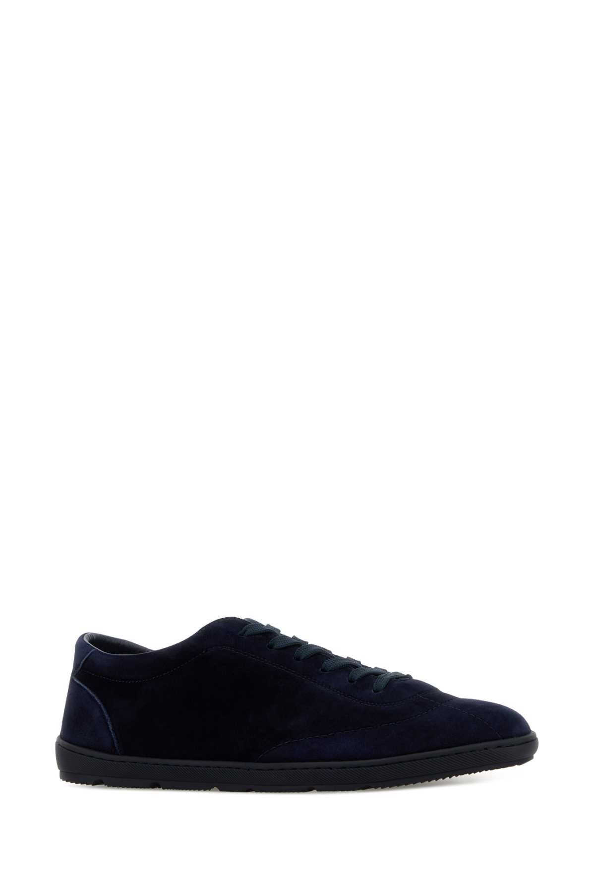 Brunello Cucinelli Midnight Blue Suede Sneakers Size US 10.5 / EU 43-44 - 2 Thumbnail