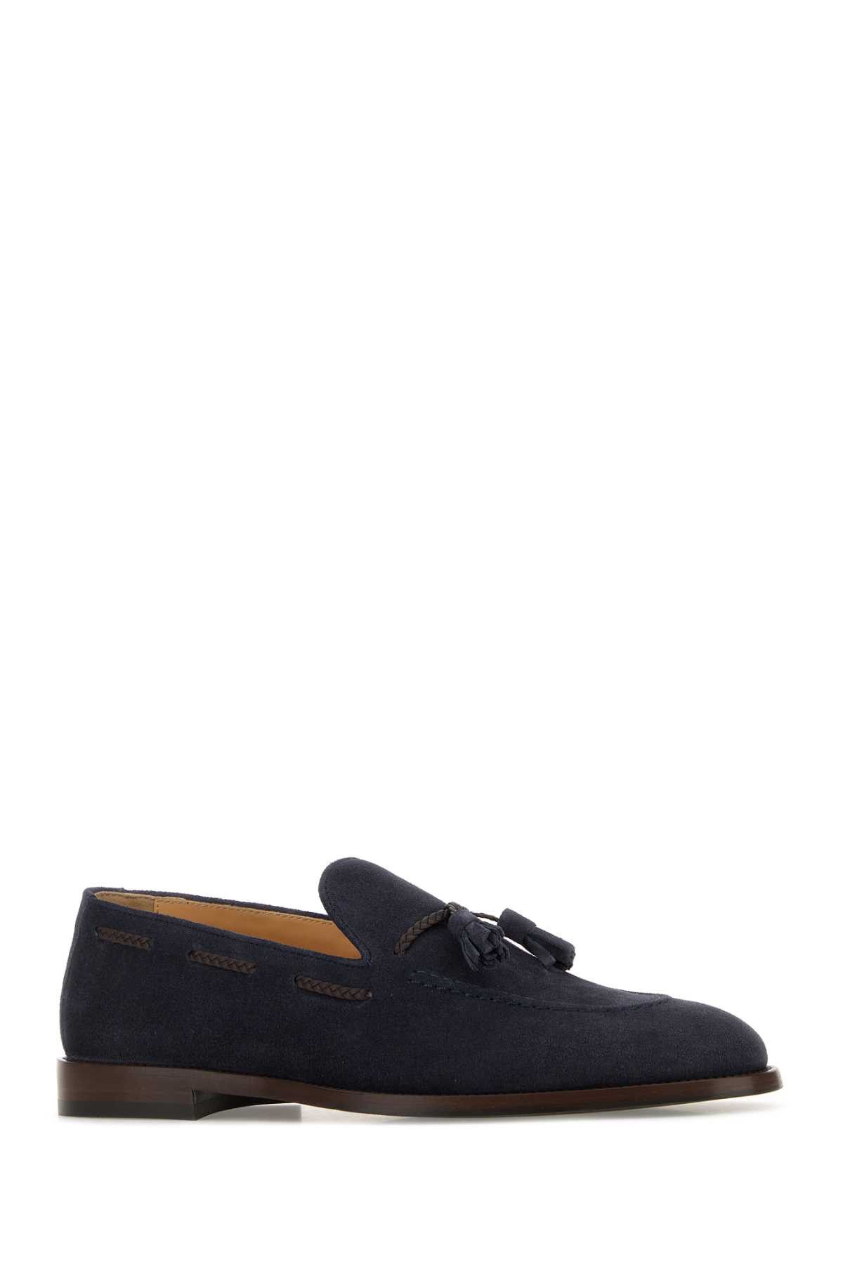 Brunello Cucinelli Navy Blue Suede Loafers Size US 11 / EU 44 - 2 Thumbnail