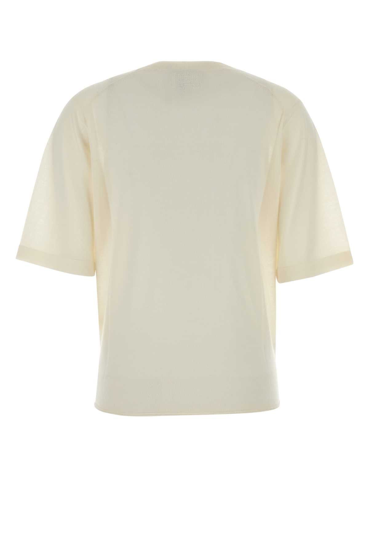 Loulou de Saison Cream Cashmere Nala T-Shirt Size L / US 10 / IT 46 - 2 Thumbnail