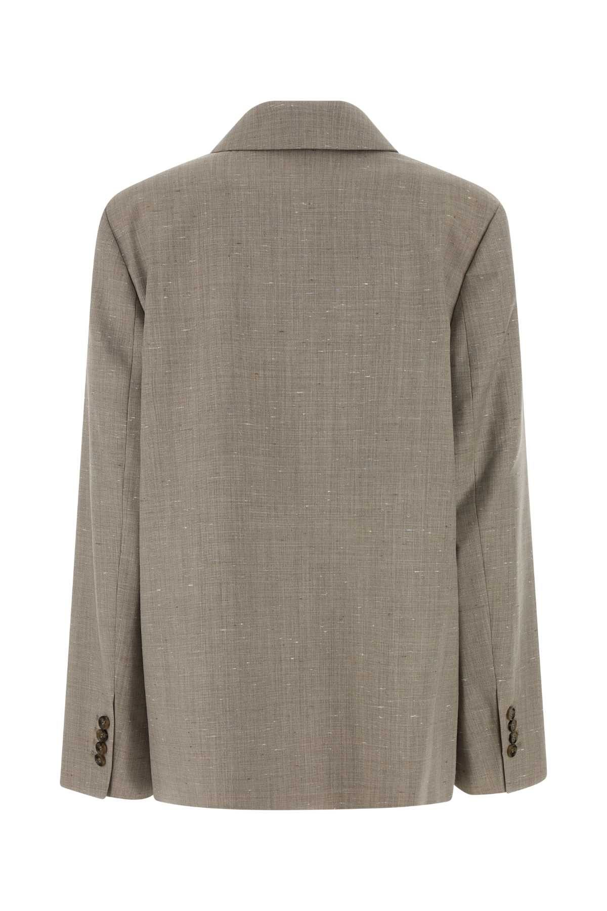 Loulou de Saison Melange Grey Twill Norma Blazer Size XS / US 0-2 / IT 36-38 - 2 Thumbnail