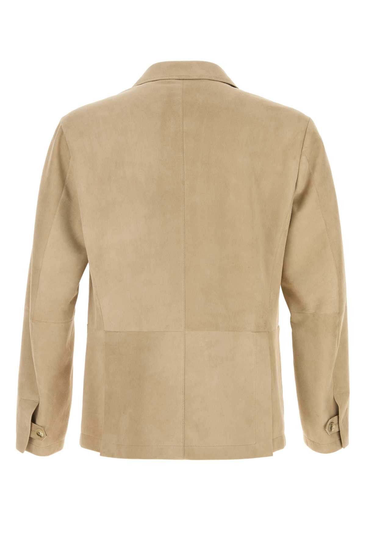 Canali Sand Suede Blazer Size US XL / EU 56 / 4 - 2 Thumbnail