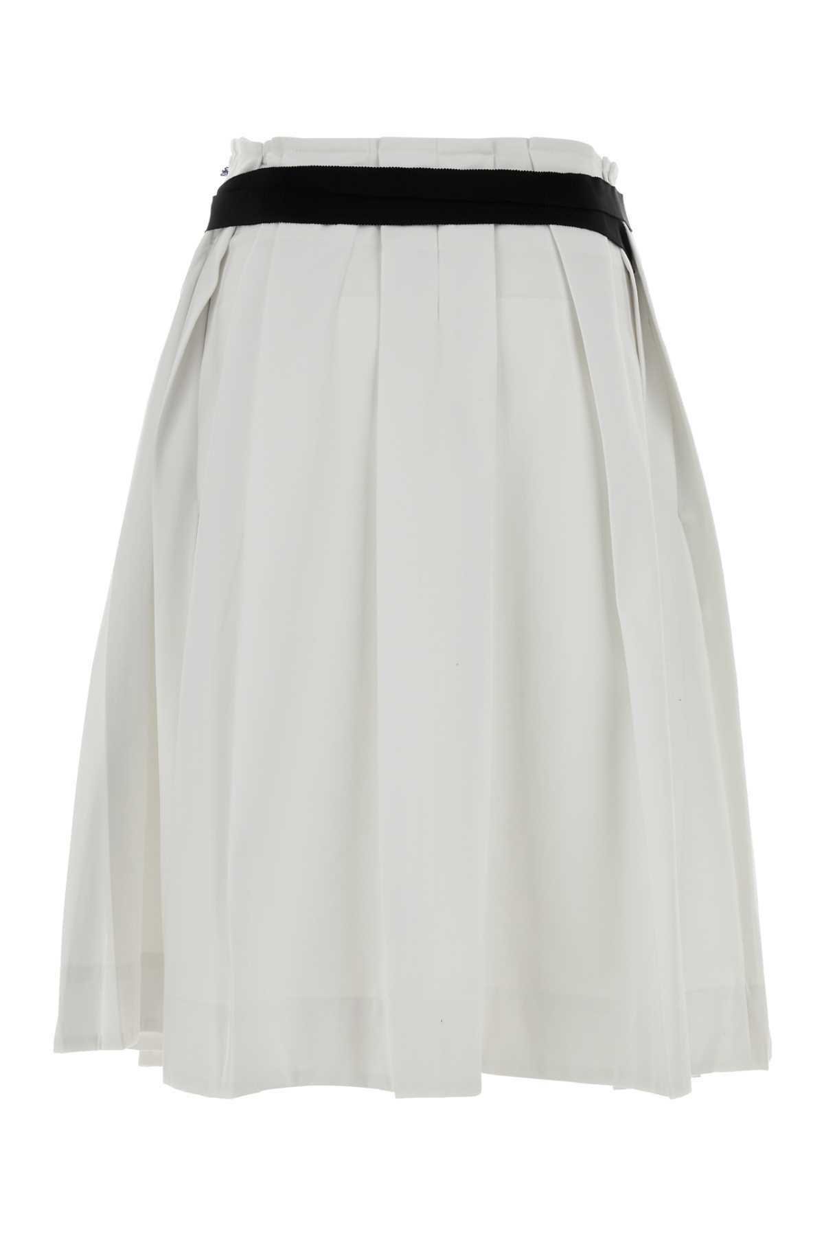 Prada White Gabardine Skirt Size 26" / US 2 / IT 38 - 2 Thumbnail