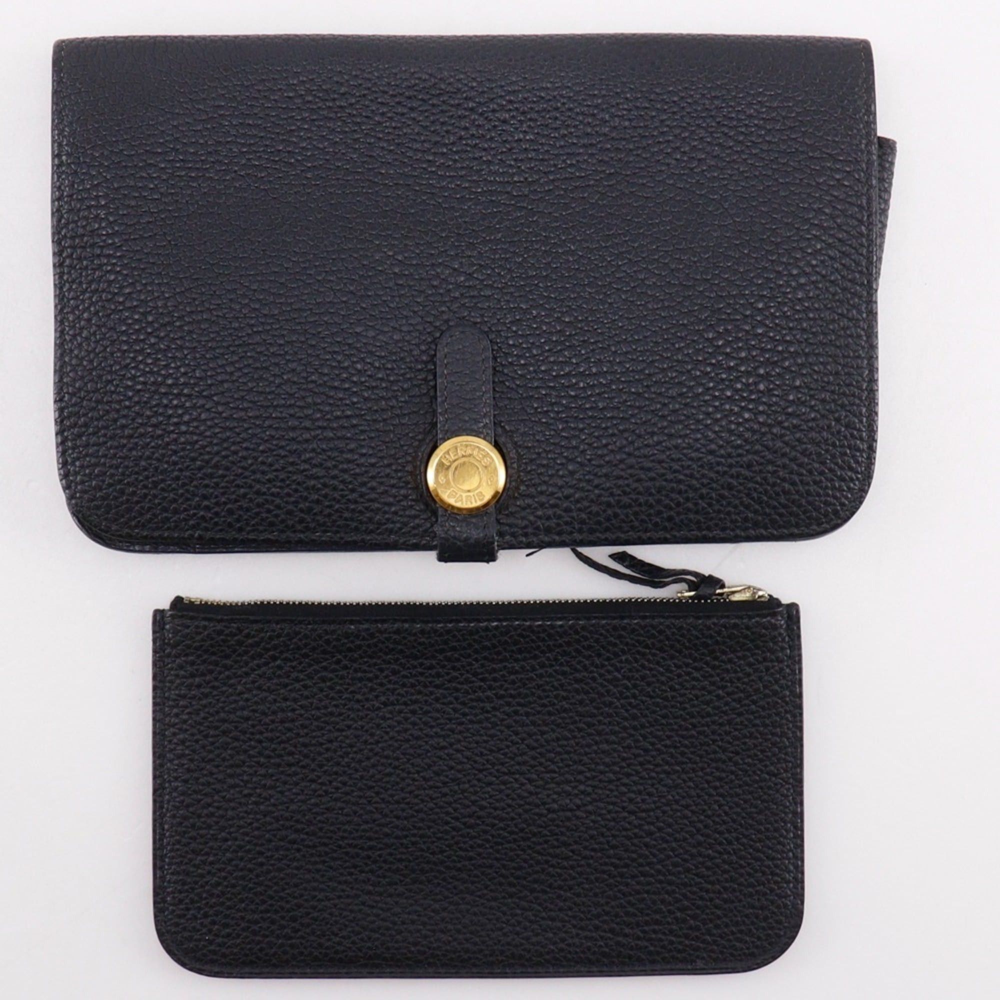Hermes Hermes Dogon GM Long Wallet, Taurillon Clemence Leather, 2005 Model, Black/Gold Hardware, □I Belt Buckle, GM, Unisex Size ONE SIZE - 19 Thumbnail