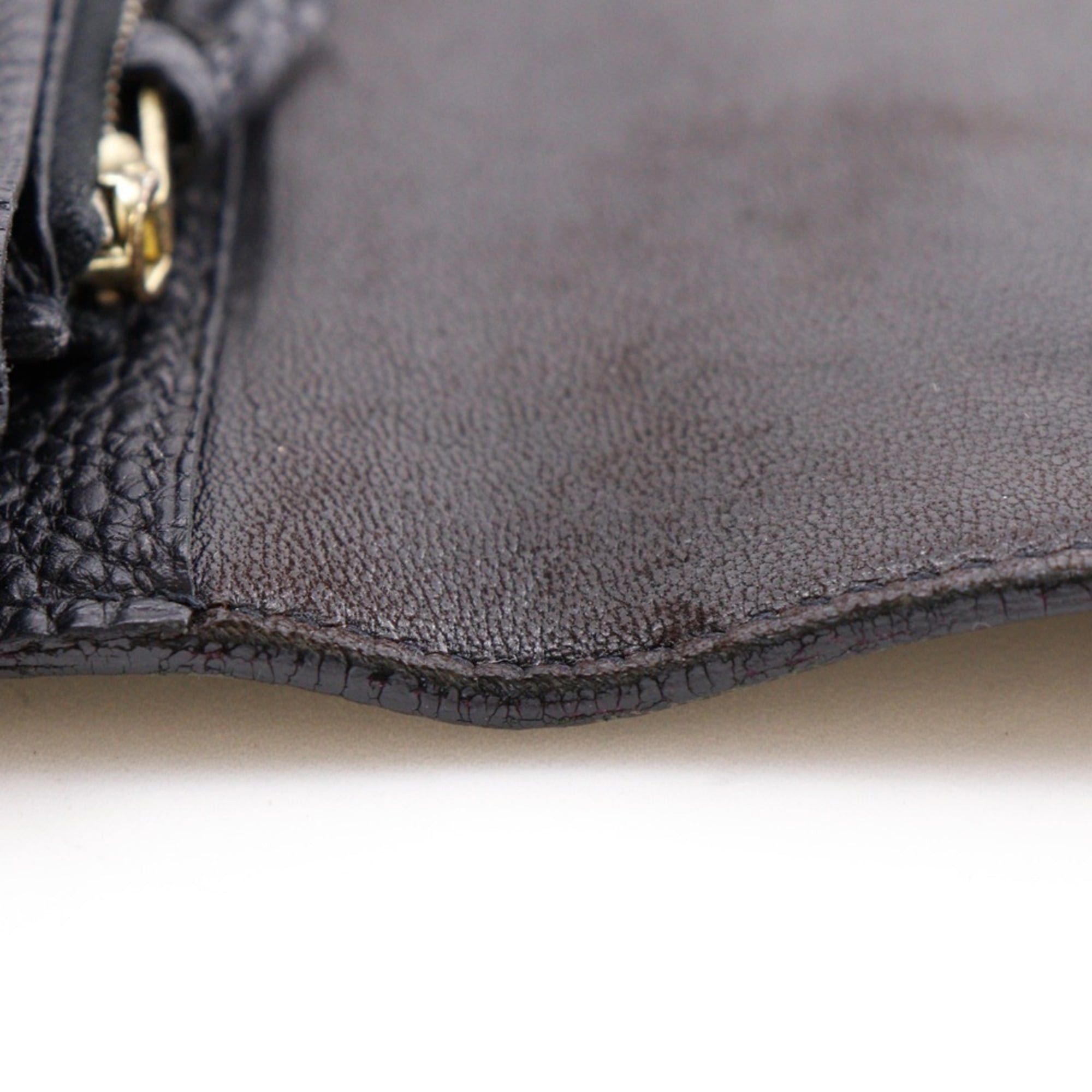 Hermes Hermes Dogon GM Long Wallet, Taurillon Clemence Leather, 2005 Model, Black/Gold Hardware, □I Belt Buckle, GM, Unisex Size ONE SIZE - 18 Thumbnail
