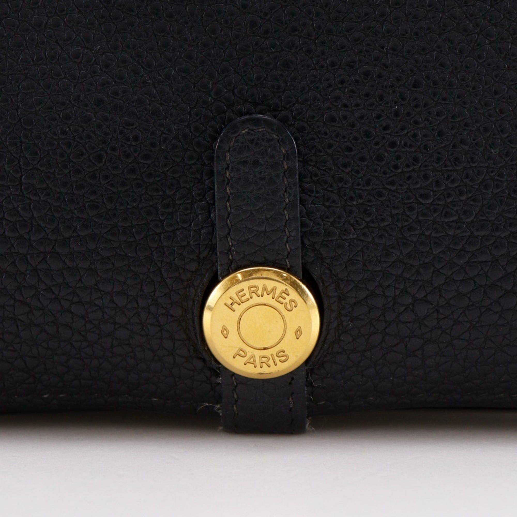 Hermes Hermes Dogon GM Long Wallet, Taurillon Clemence Leather, 2005 Model, Black/Gold Hardware, □I Belt Buckle, GM, Unisex Size ONE SIZE - 8 Thumbnail