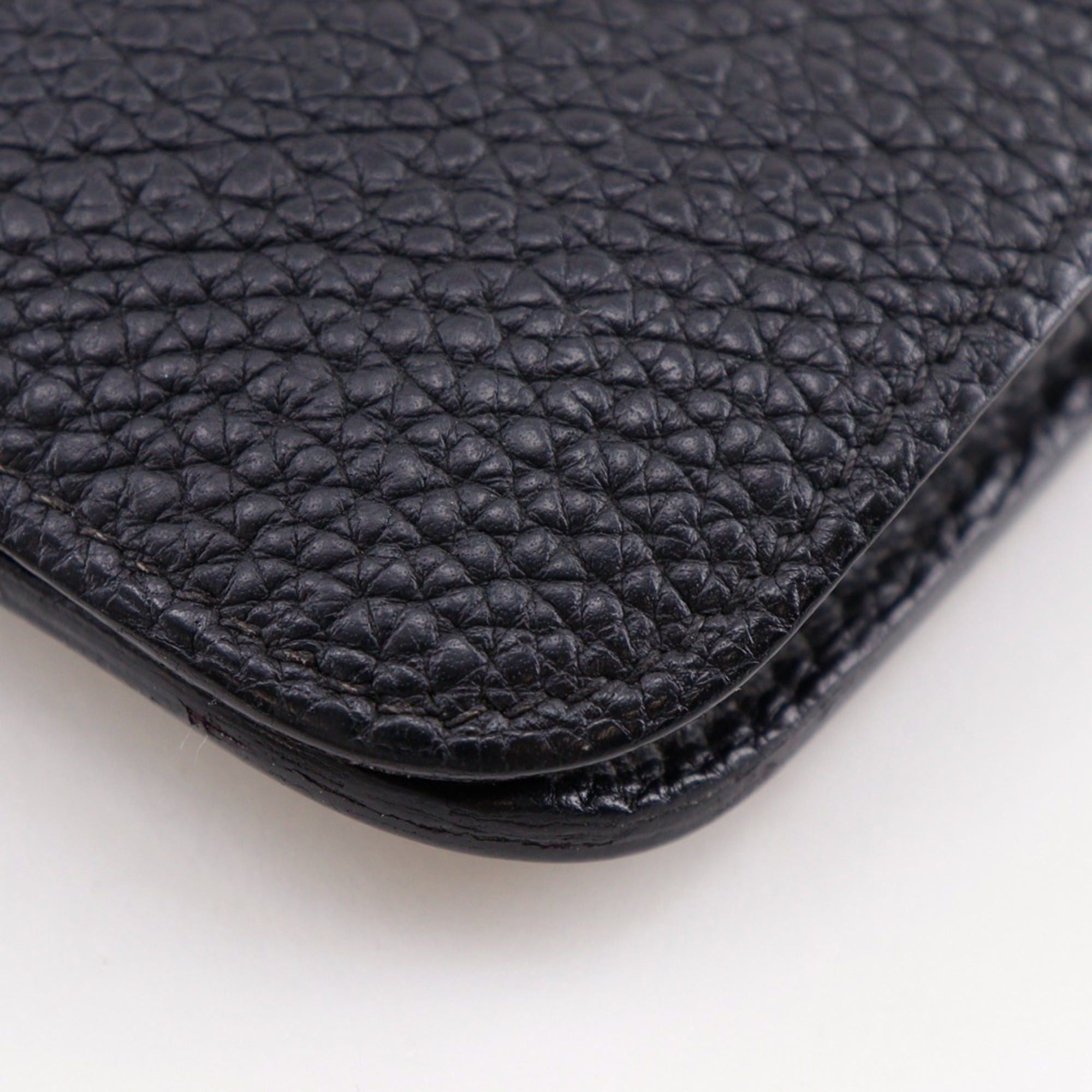 Hermes Hermes Dogon GM Long Wallet, Taurillon Clemence Leather, 2005 Model, Black/Gold Hardware, □I Belt Buckle, GM, Unisex Size ONE SIZE - 5 Thumbnail
