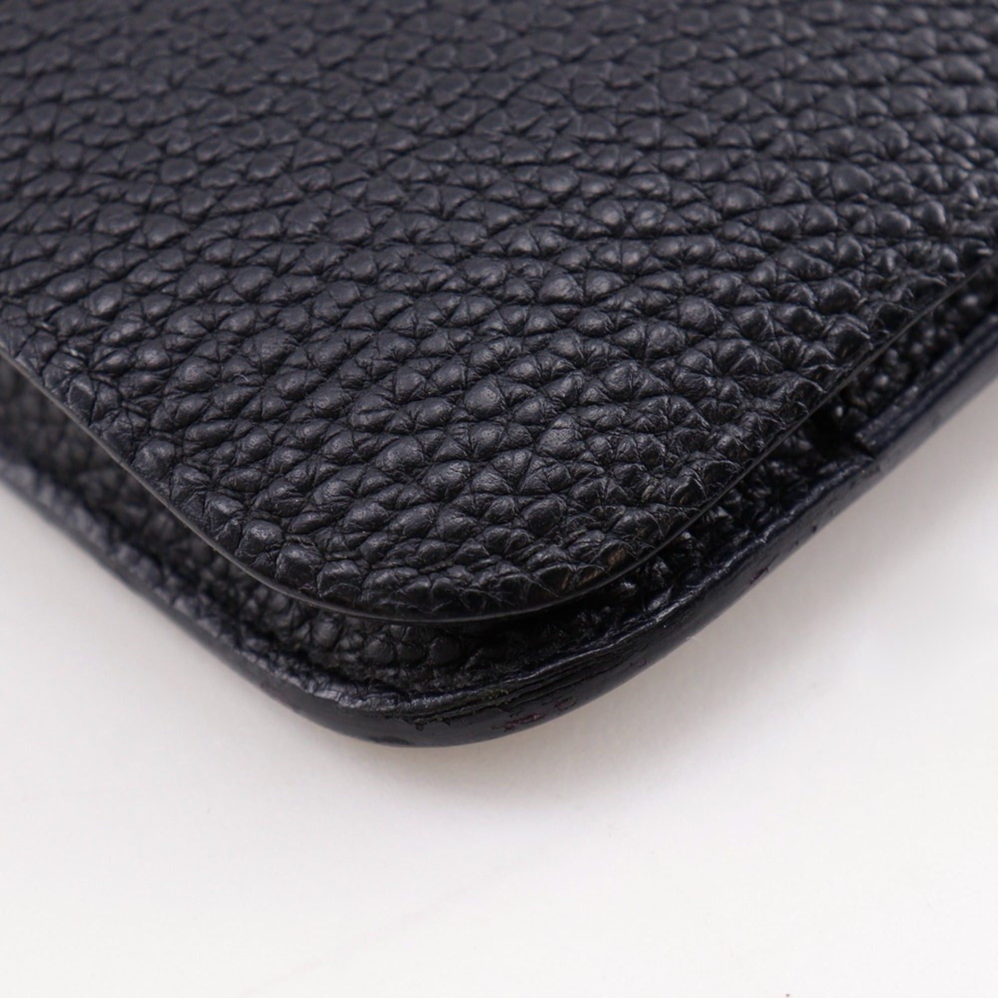 Hermes Hermes Dogon GM Long Wallet, Taurillon Clemence Leather, 2005 Model, Black/Gold Hardware, □I Belt Buckle, GM, Unisex Size ONE SIZE - 4 Thumbnail