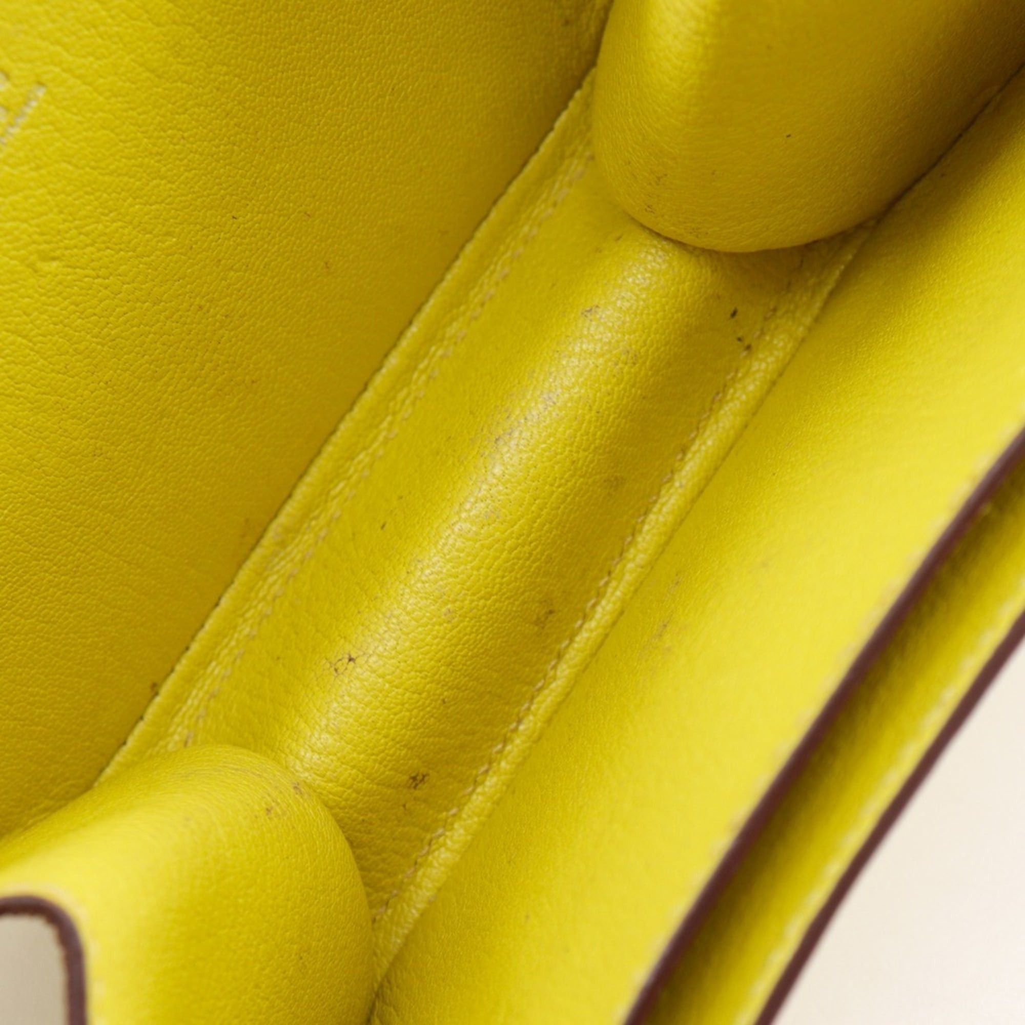 Hermes Hermes Opry Clutch Bag 071966CK Chevre Leather Lime 2017 Model A Magnetic Closure Women's Size ONE SIZE - 5 Thumbnail