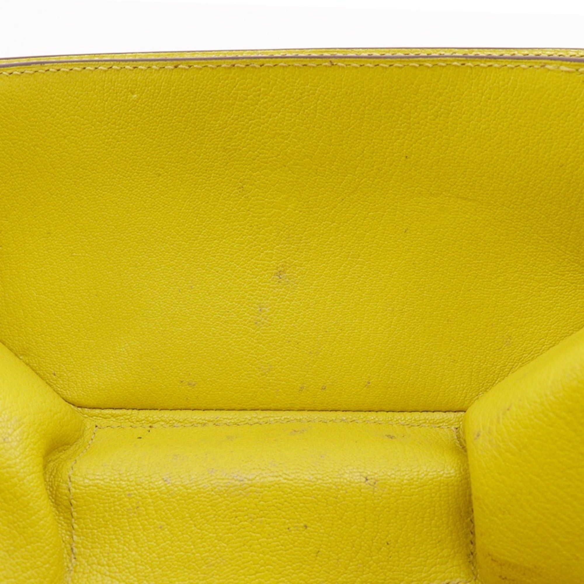 Hermes Hermes Opry Clutch Bag 071966CK Chevre Leather Lime 2017 Model A Magnetic Closure Women's Size ONE SIZE - 10 Thumbnail