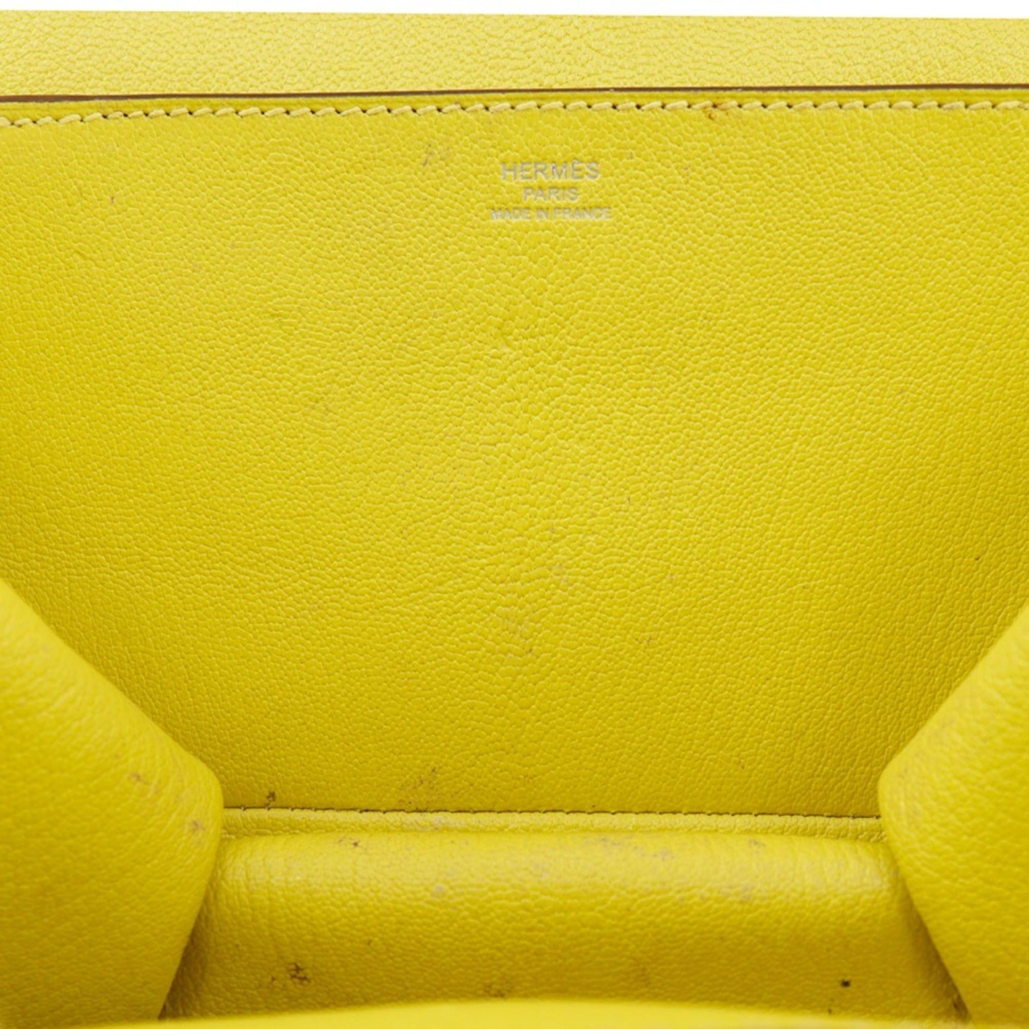 Hermes Hermes Opry Clutch Bag 071966CK Chevre Leather Lime 2017 Model A Magnetic Closure Women's Size ONE SIZE - 9 Thumbnail