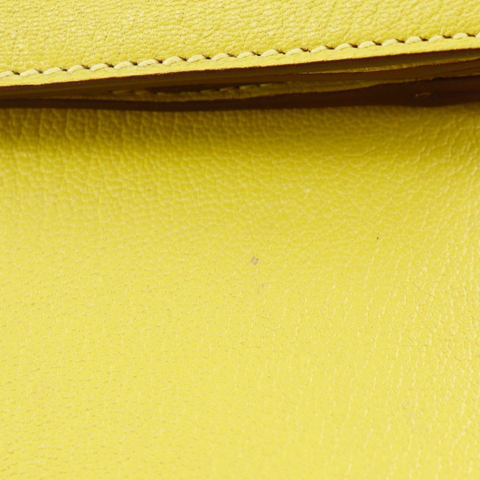 Hermes Hermes Opry Clutch Bag 071966CK Chevre Leather Lime 2017 Model A Magnetic Closure Women's Size ONE SIZE - 14 Thumbnail