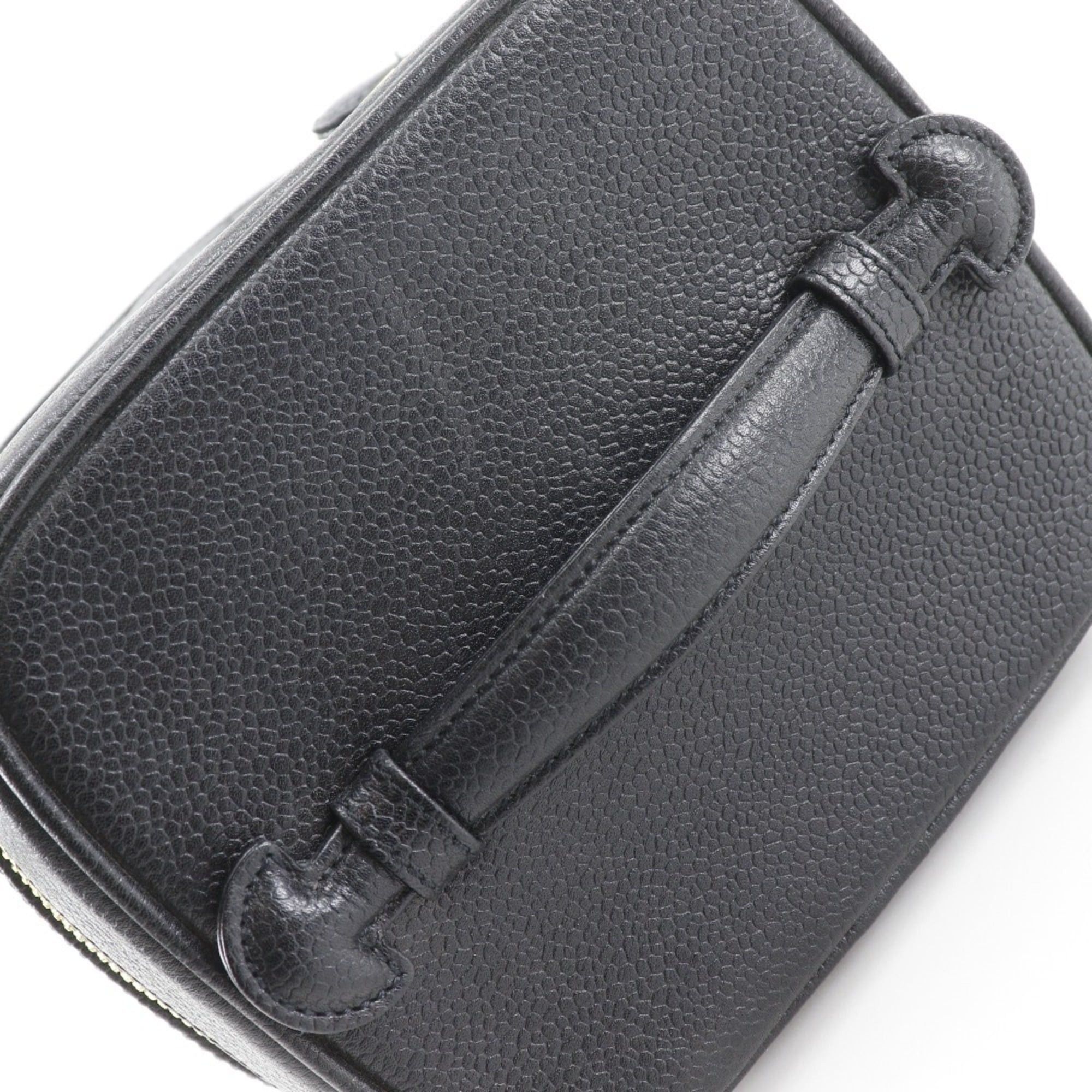 Chanel Chanel Coco Mark Vanity Handbag Pouch A01998 Caviar Leather Black COCO Women's Size ONE SIZE - 11 Thumbnail