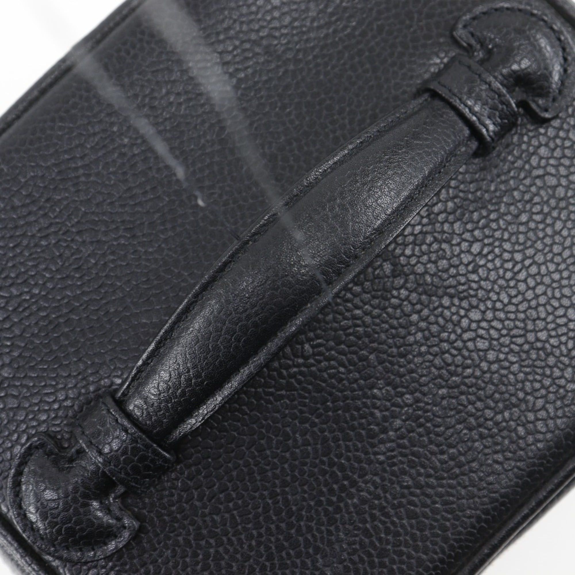 Chanel Chanel Coco Mark Vanity Handbag Pouch A01998 Caviar Leather Black COCO Women's Size ONE SIZE - 4 Thumbnail