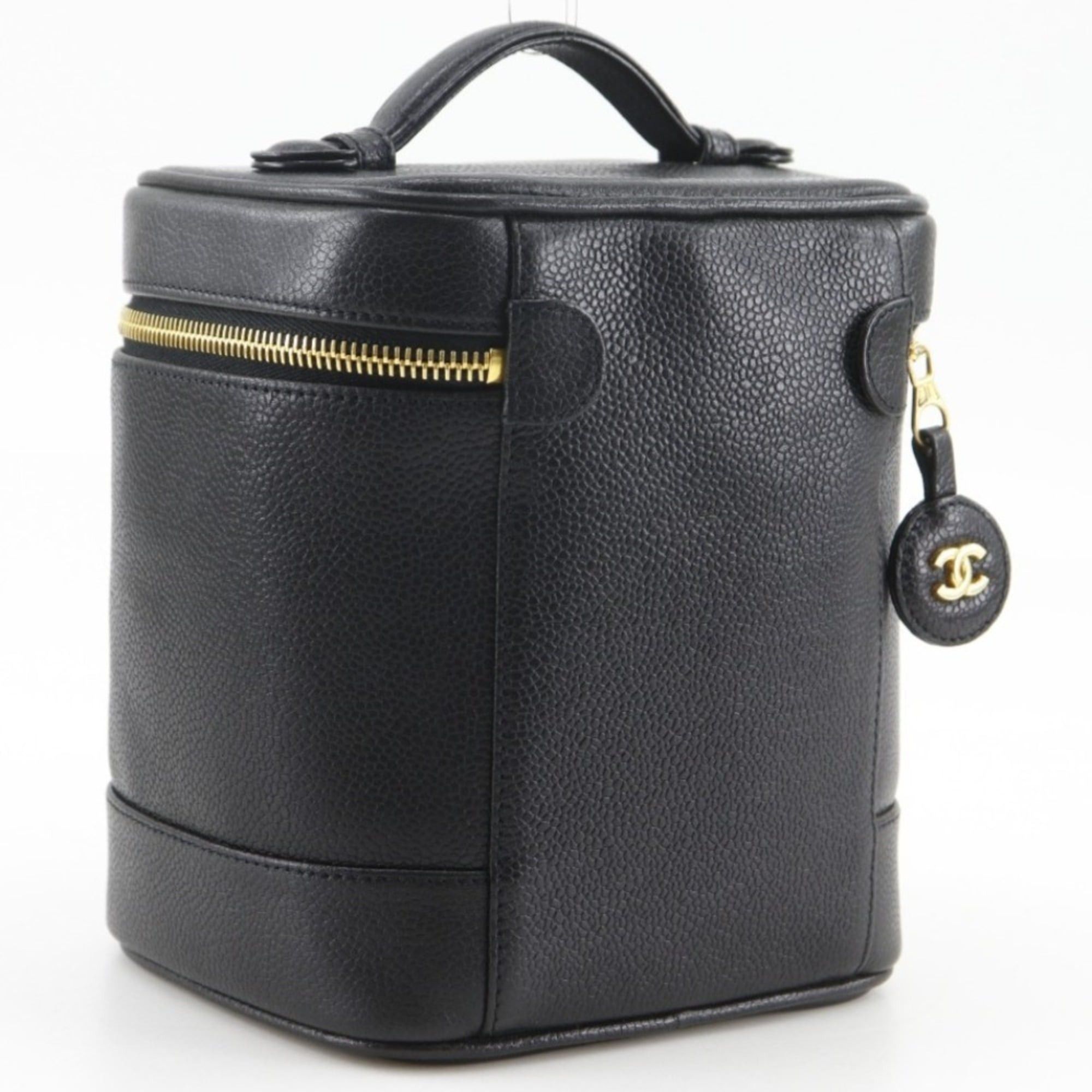 Chanel Chanel Coco Mark Vanity Handbag Pouch A01998 Caviar Leather Black COCO Women's Size ONE SIZE - 3 Thumbnail